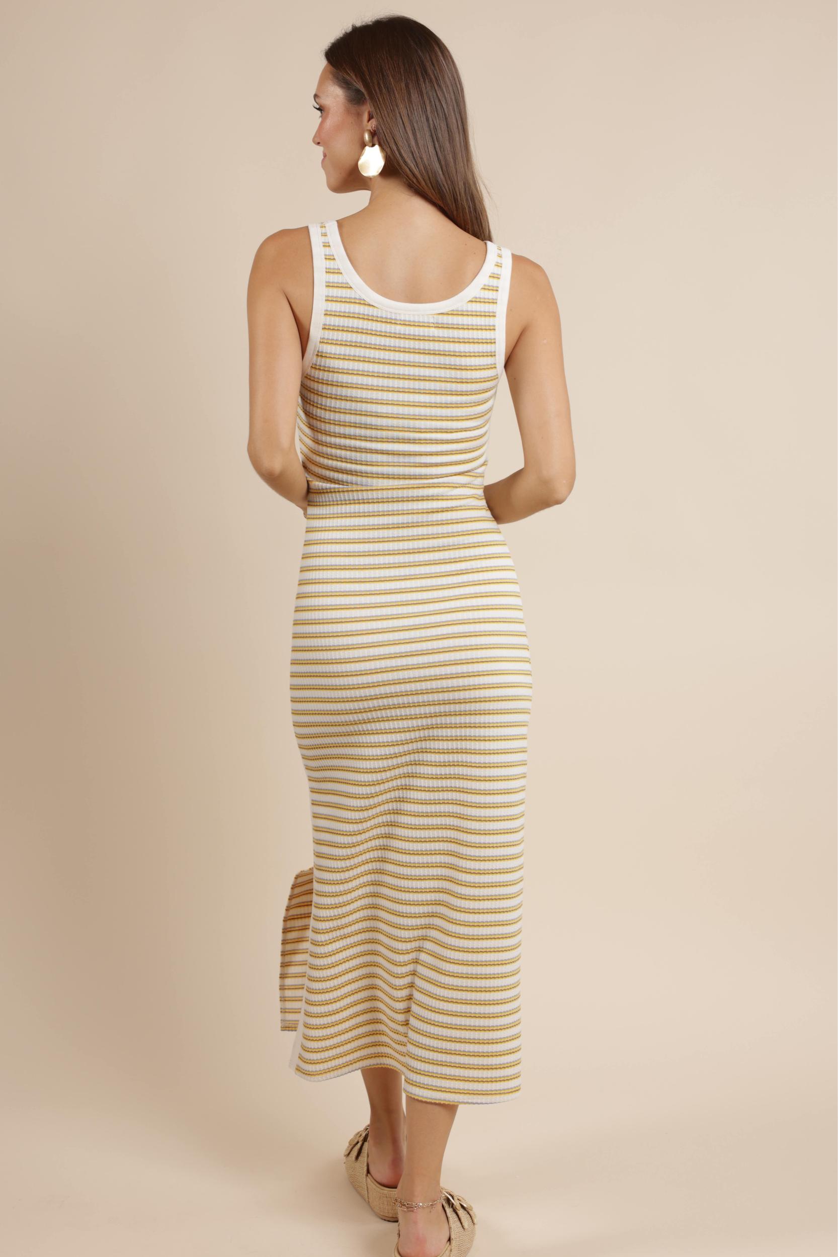 Little Things Ruched Stripe Knit Dress Product Image