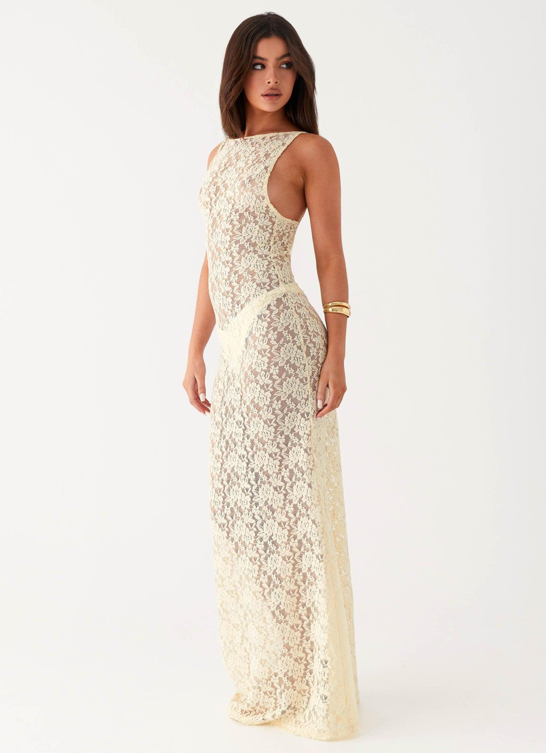 Promised Land Lace Maxi Dress - Ivory Product Image