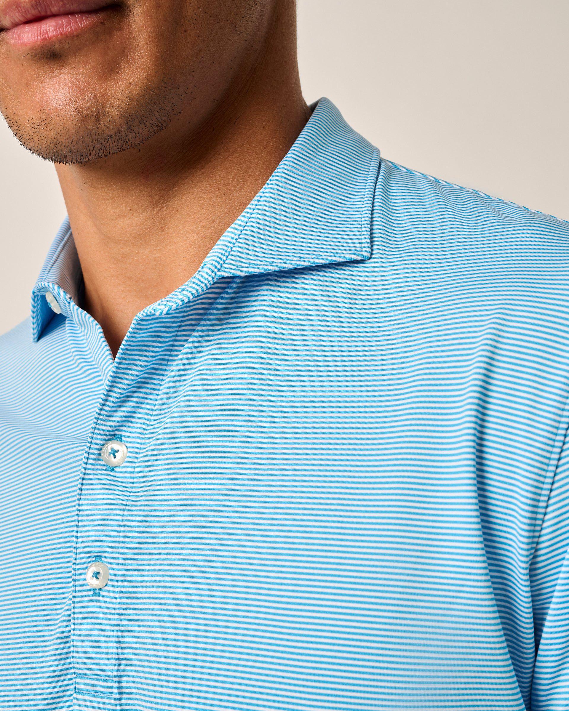 PerryGolf Performance Jersey Polo - Lyndonn Stripe Product Image