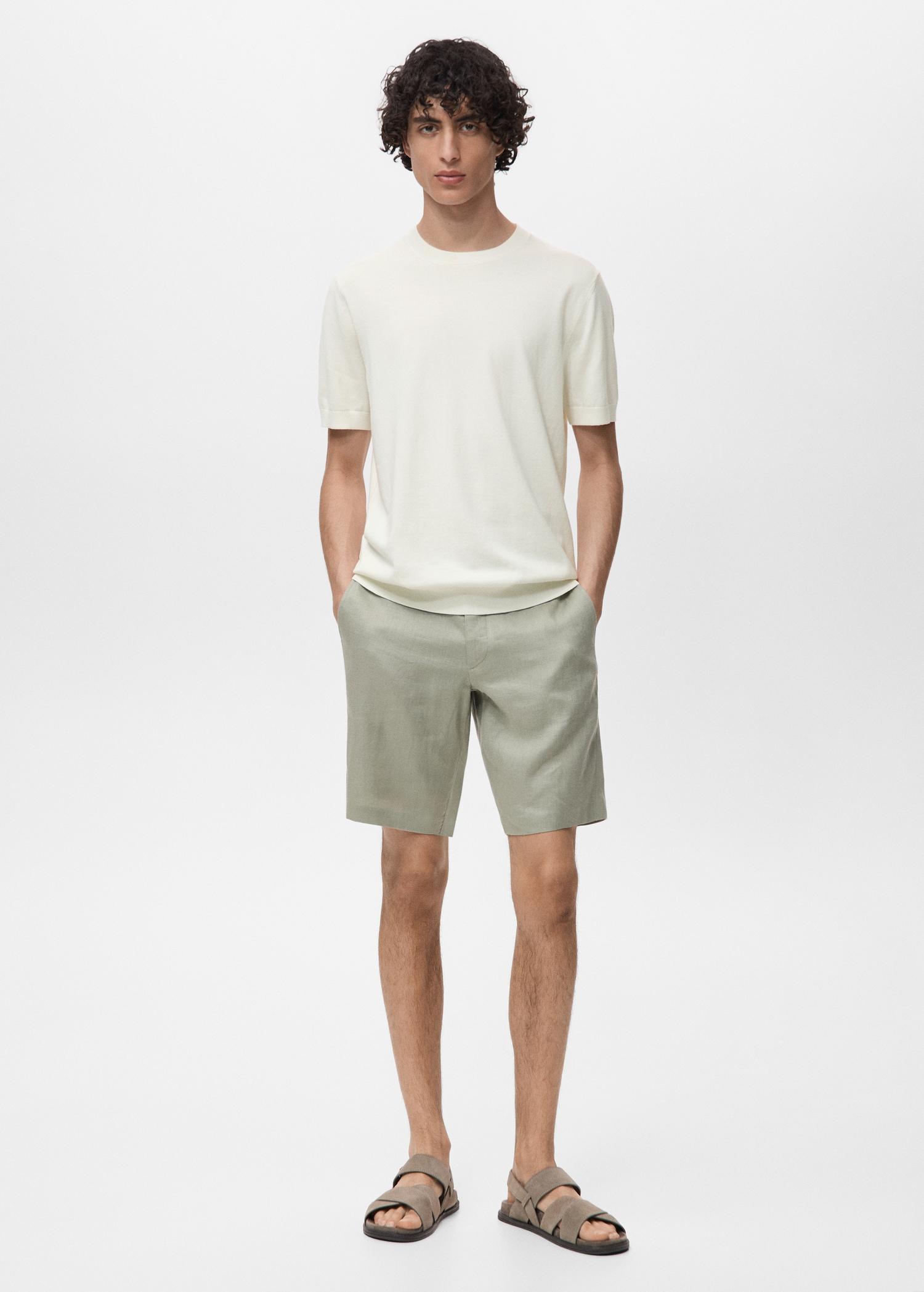 Cotton fine-knit t-shirt - Men | MANGO USA Product Image