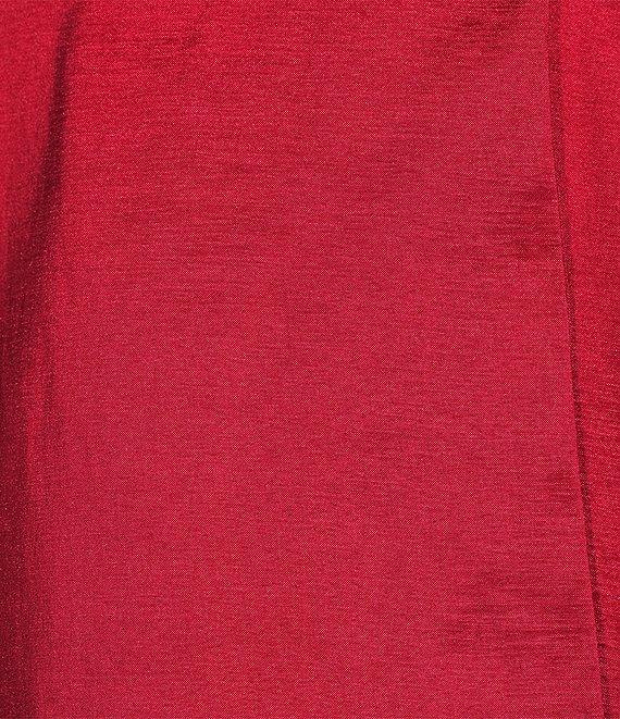 Alex Evenings Stretch Taffeta Ruffle Detail Surplice Neckline Peplum Hem Blouse Top Product Image