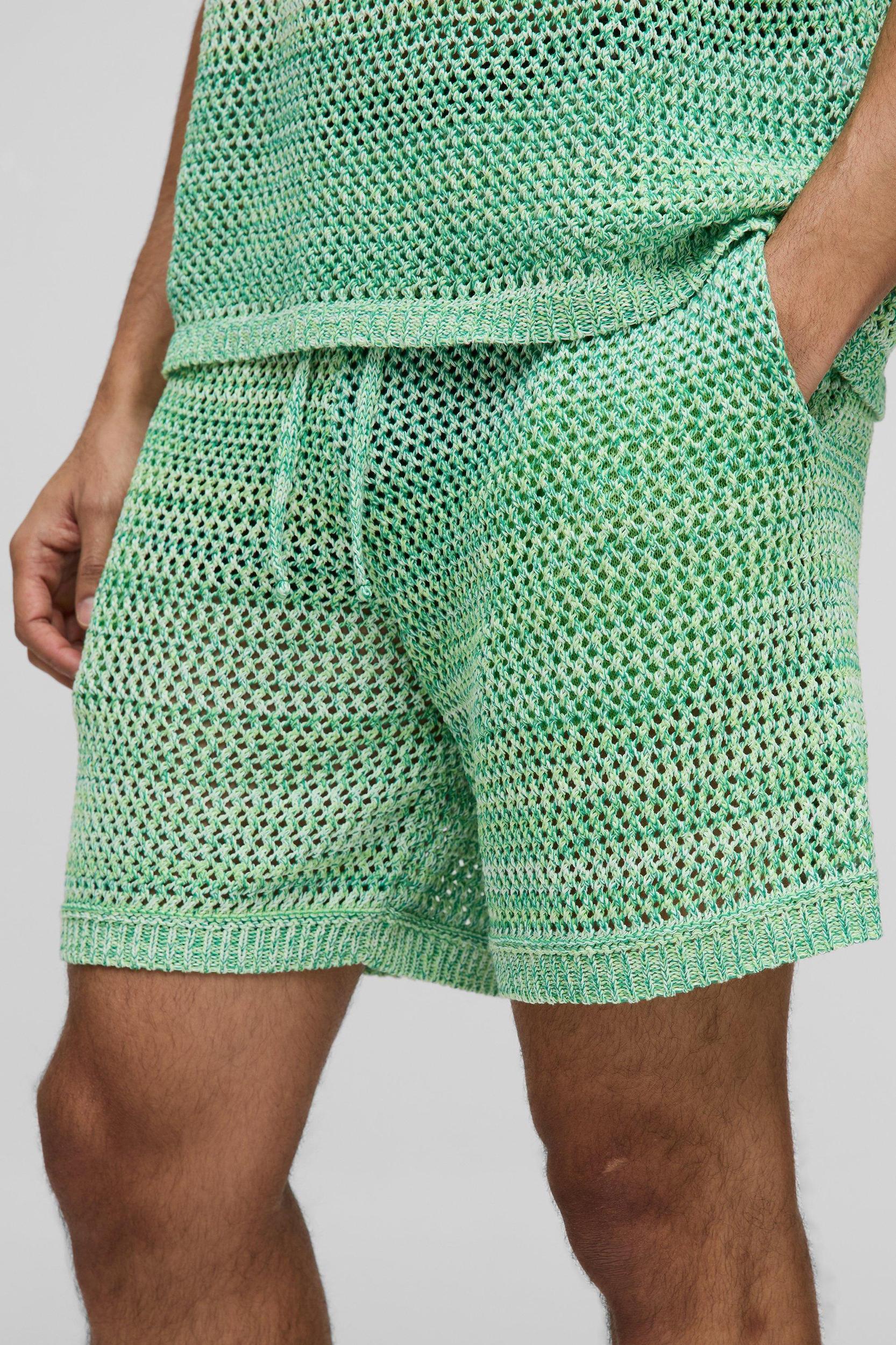 Relaxed Fit Twisted Yarn Knitted Shorts | boohooMAN USA Product Image