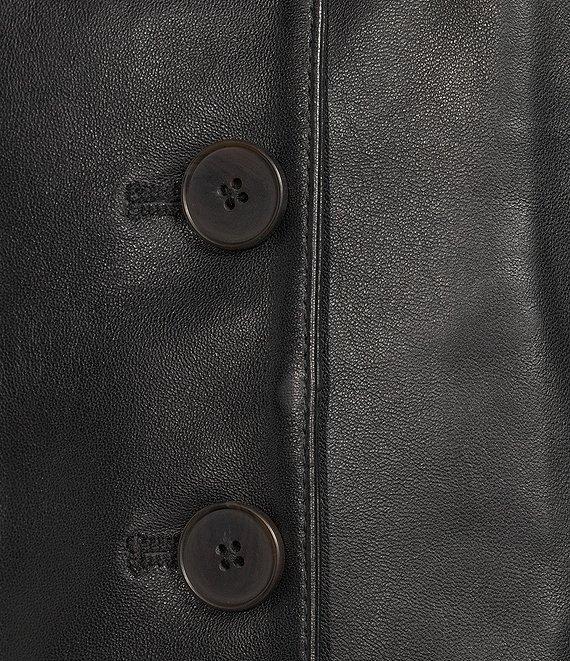 Antonio Melani Lauren Genuine Leather Coordinating Button Front V-Neck Sleeveless Vest Product Image