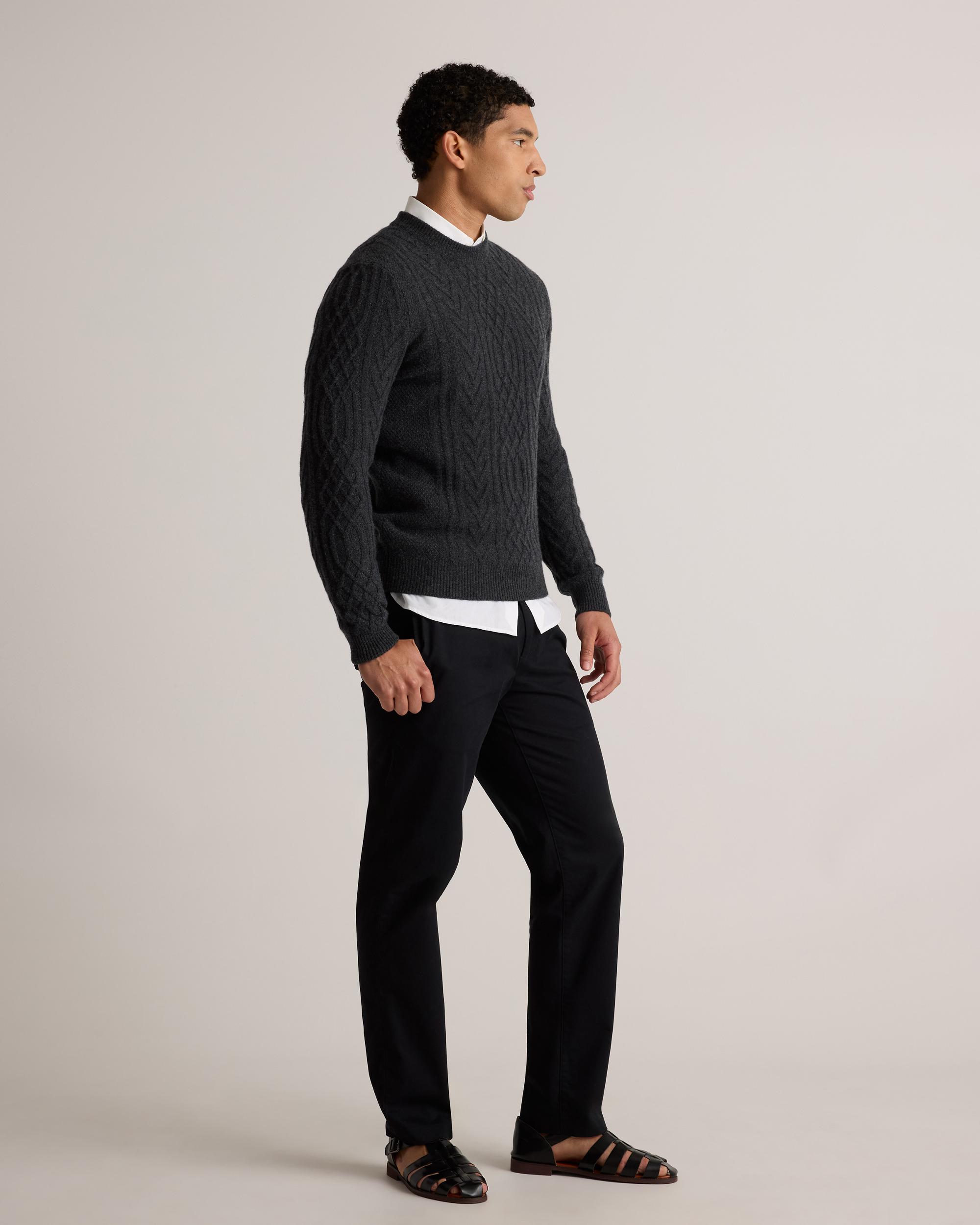 Quince | Men's Mongolian Cashmere Cable Crewneck Sweater Product Image