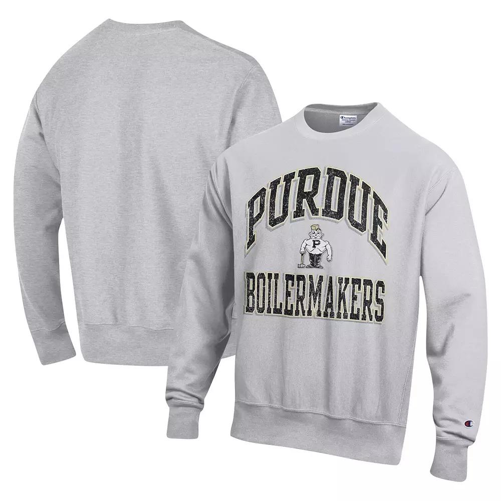 Men's Champion Heather Gray Purdue Boilermakers Vault Late Night Reverse Weave Pullover Sweatshirt, Size: 2XL, Grey Product Image