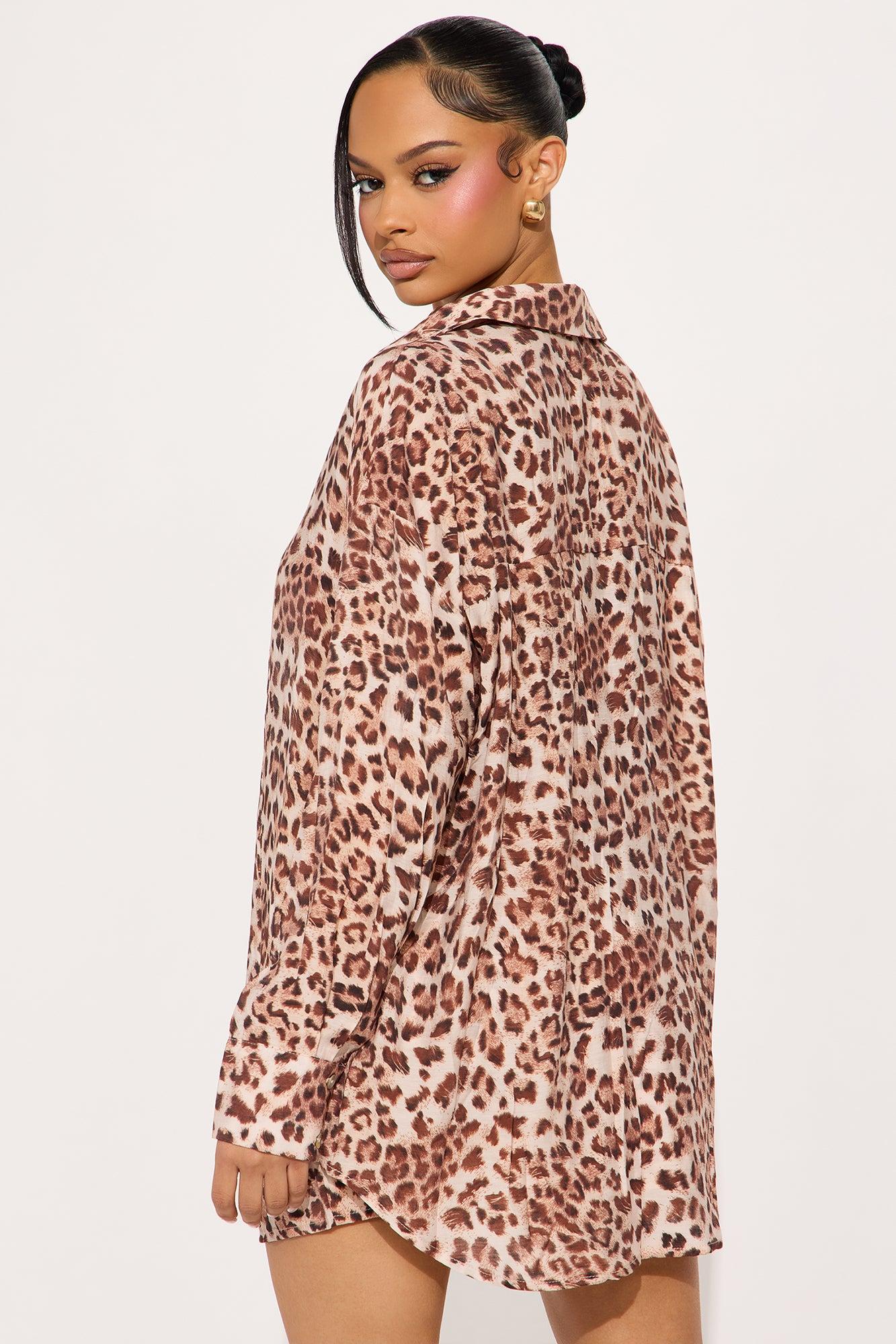 Isabella Leopard Short Set - Brown/combo Product Image