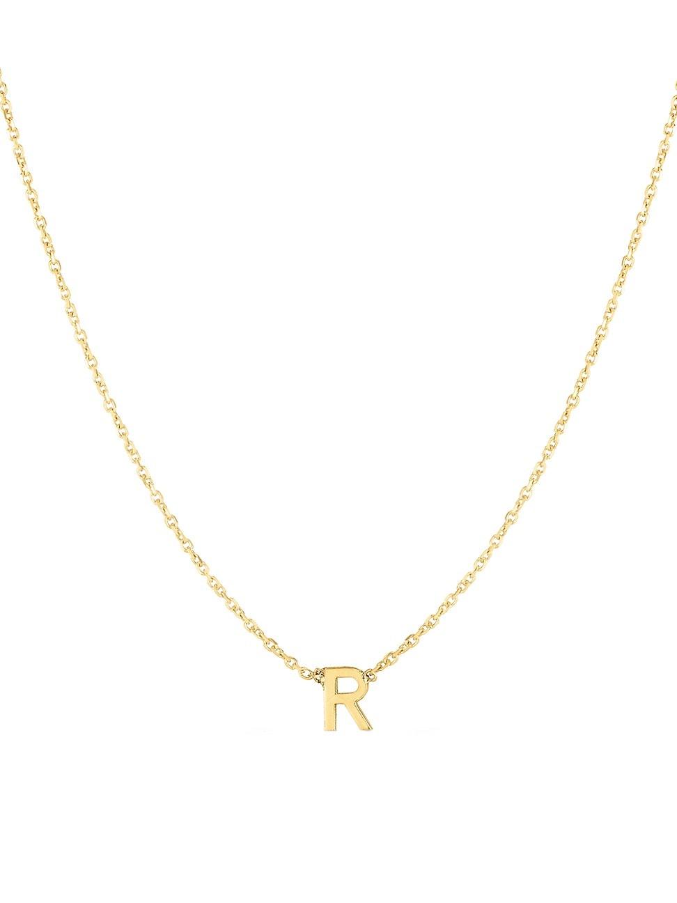 Womens 14K Yellow Gold Initial Pendant Necklace Product Image