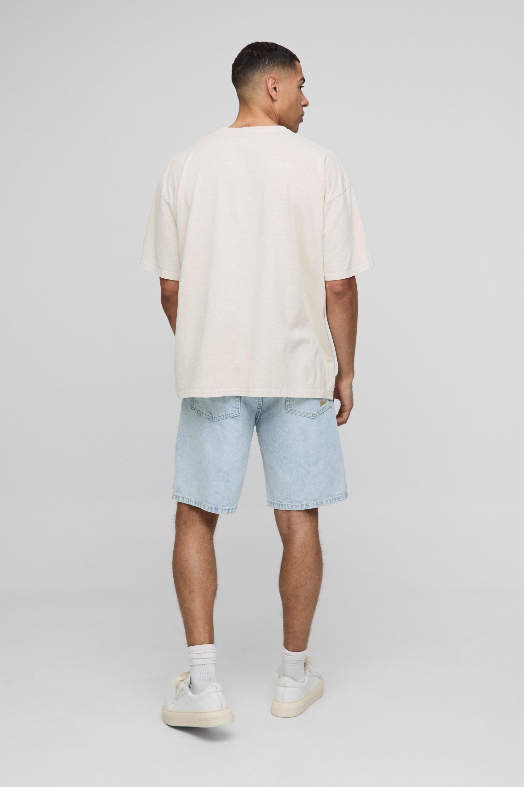 Oversized Monaco Palm Tree Washed Graphic T Shirt | boohooMAN USA Product Image