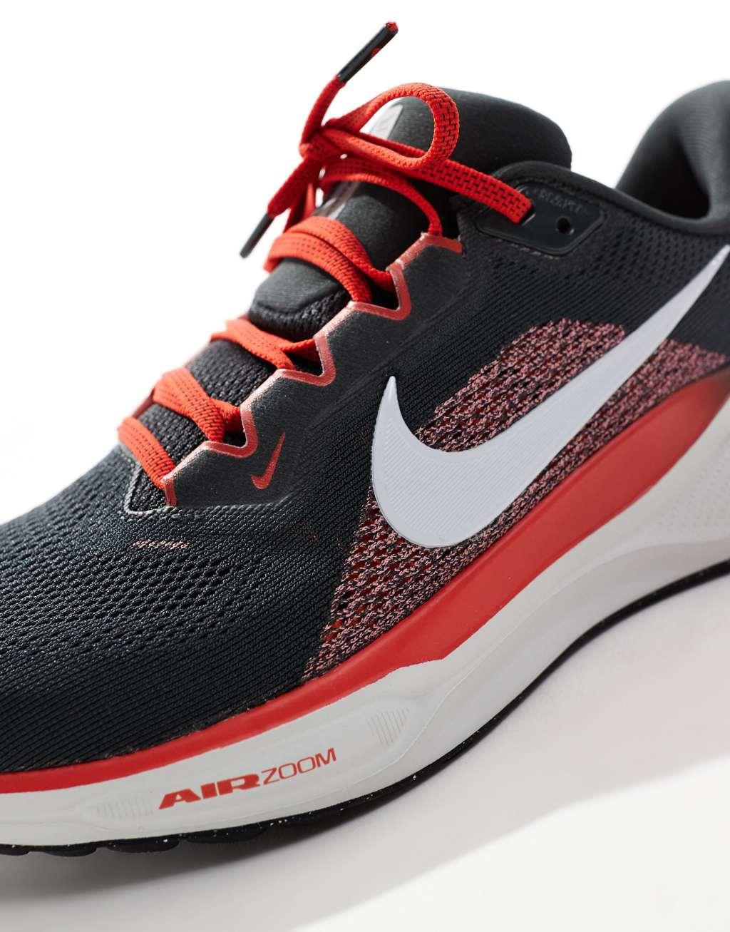 Nike Running Air Zoom Pegasus 41 sneakers in dark gray and red Product Image