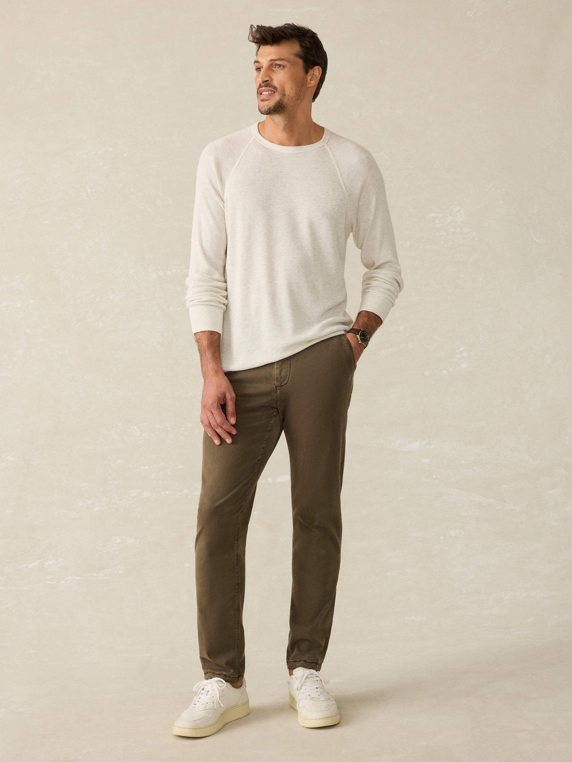 Long-Sleeve Cloud Waffle Crew - Ivory Heather Male Product Image