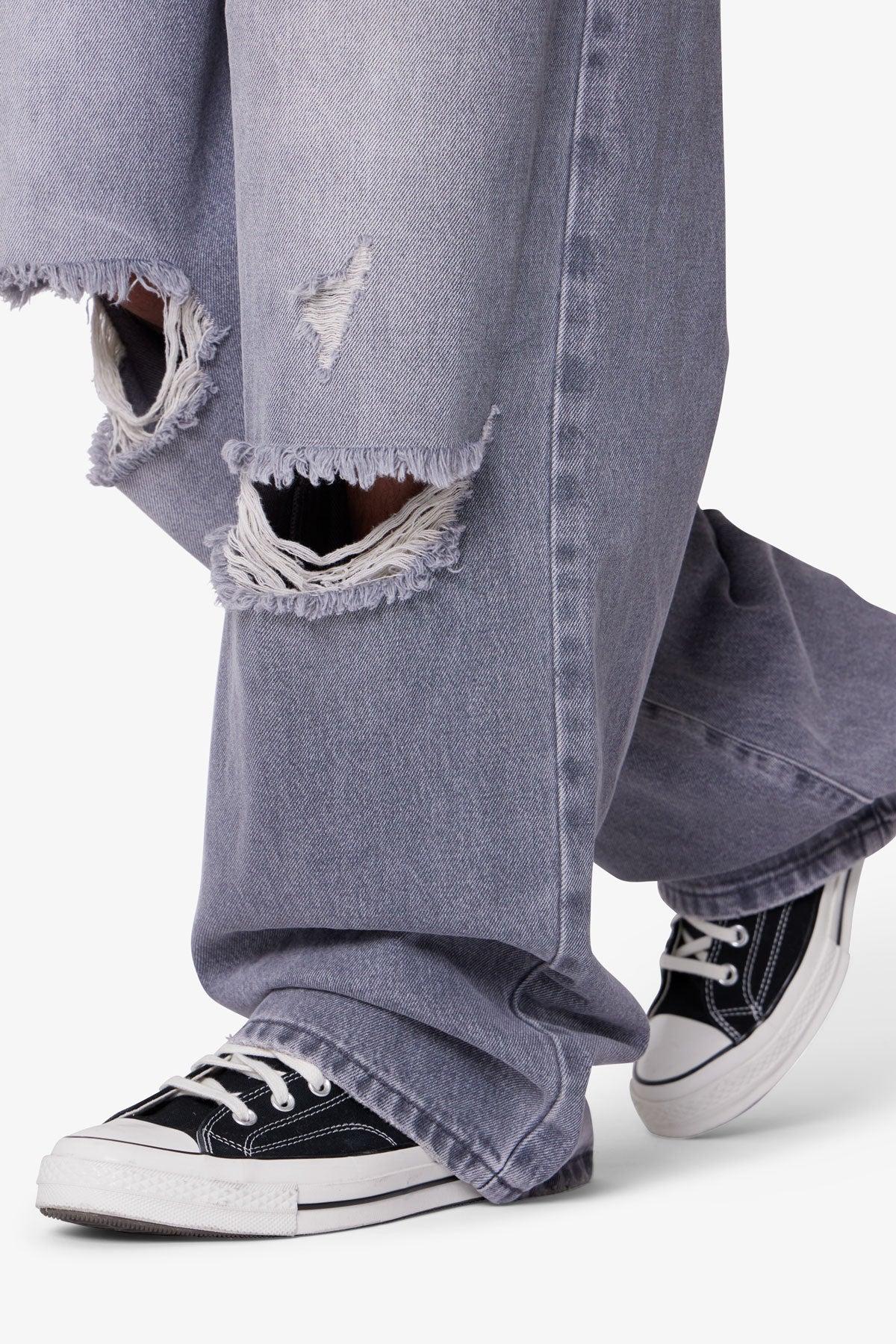 Ultra Baggy Blowout Denim - Washed Grey Product Image