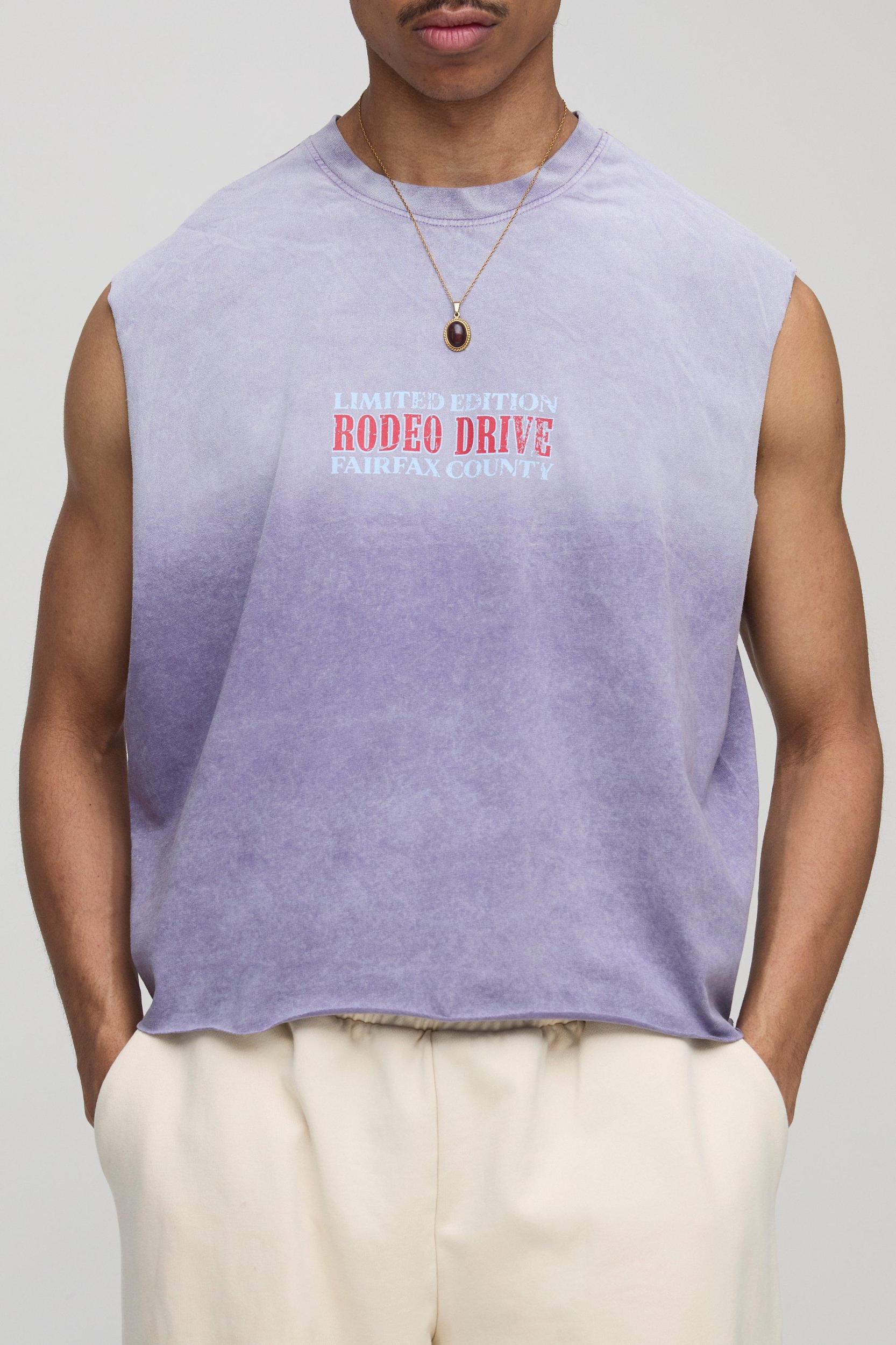 Oversized Shrunken Washed Western Graphic Tank | boohooMAN USA Product Image