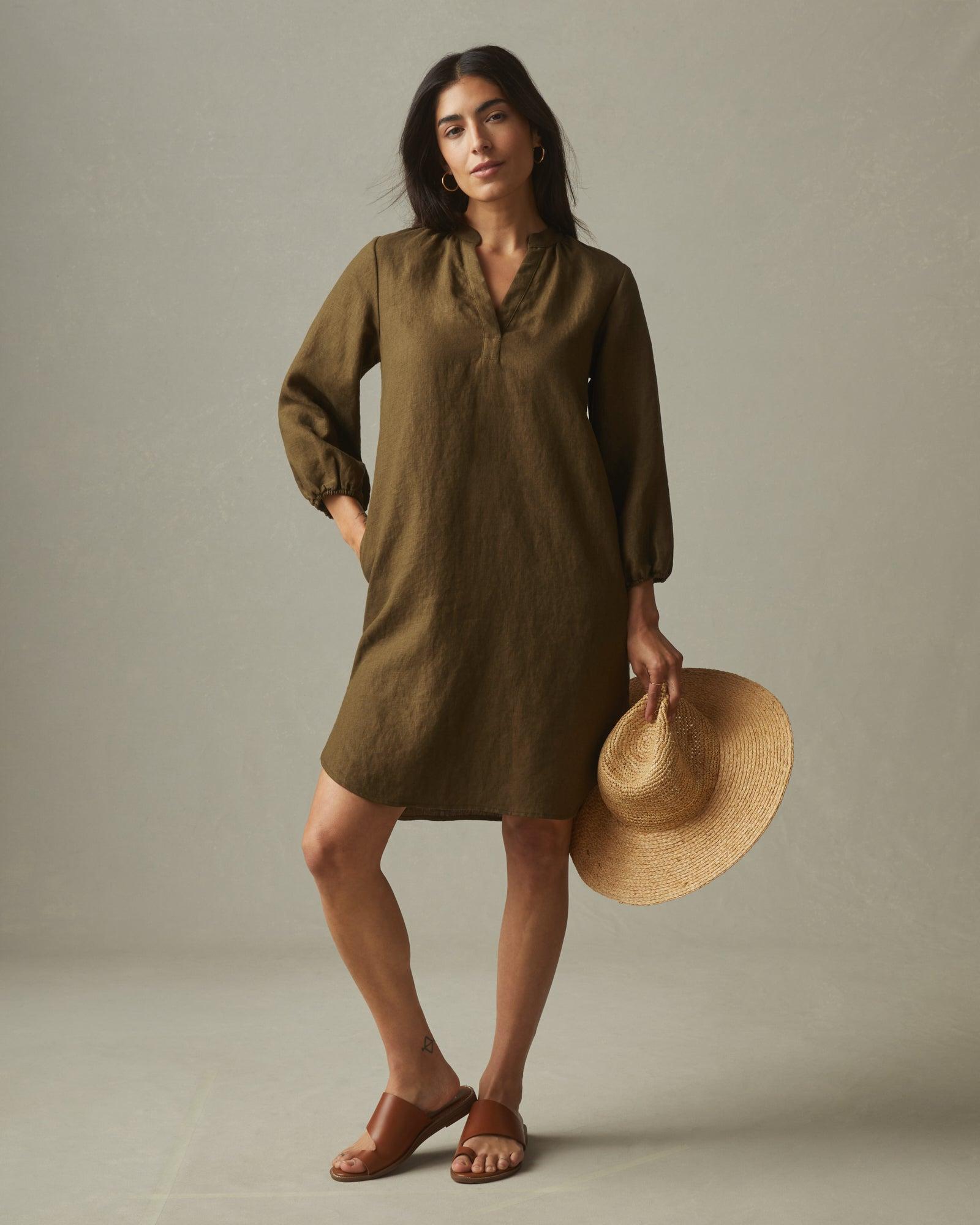 Women's Linen Tunic Dress - Beech Product Image