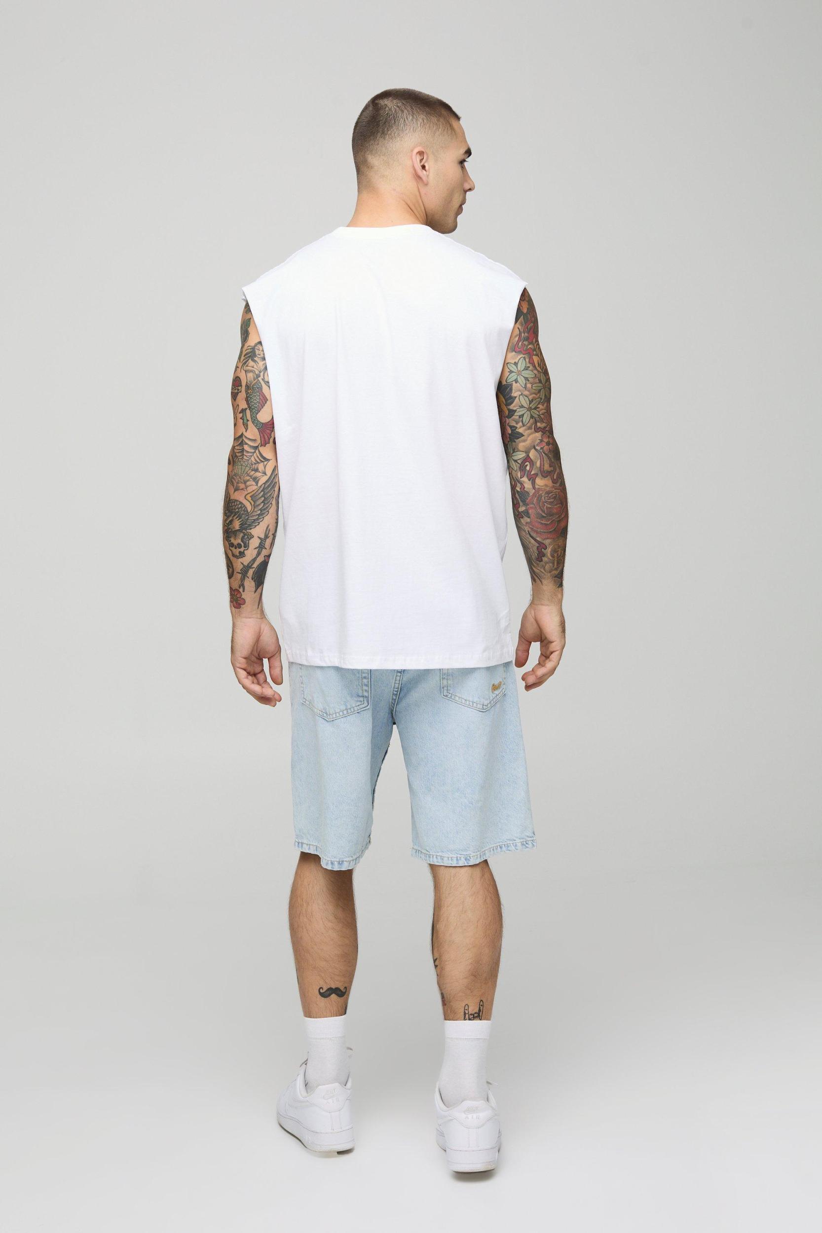 Oversized Homme Western Graphic Tank | boohooMAN USA Product Image