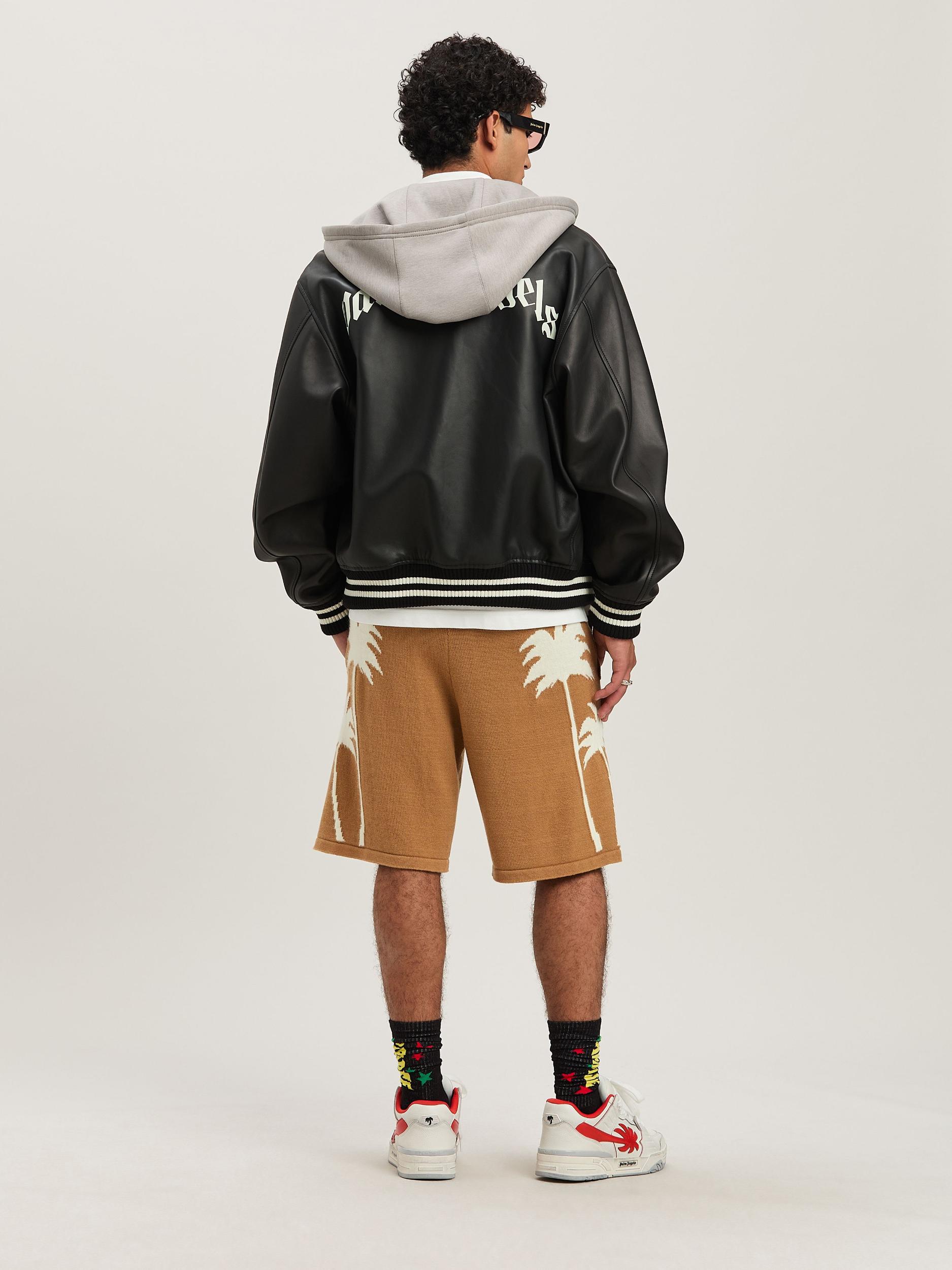 CURVED LOGO LEATHER BOMBER BLACK - OFF W Product Image