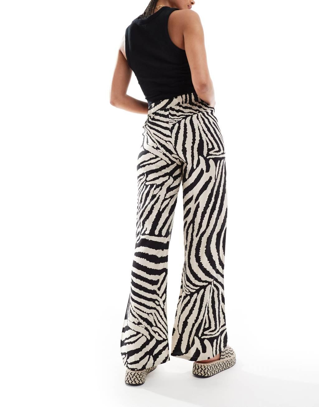 JDY Tall wide leg pants in zebra print Product Image