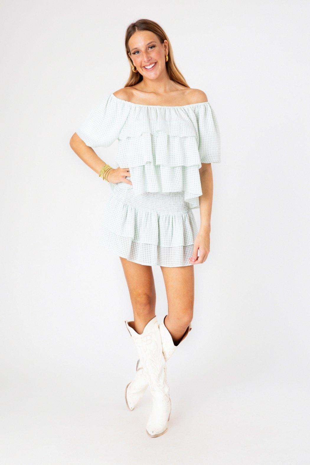 Mint Check Demi Skirt Product Image