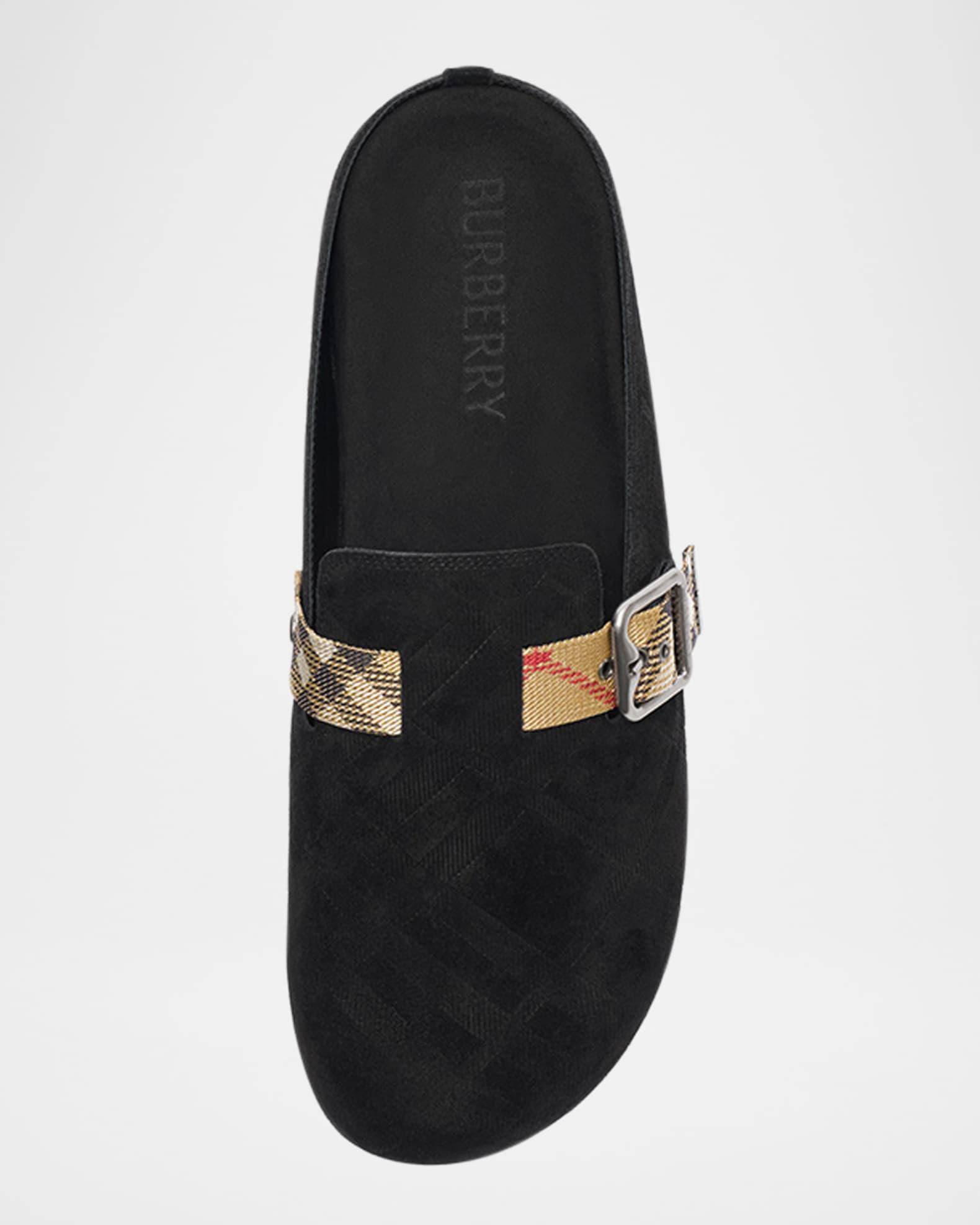 Men's Urchin Suede Check-Strap Clogs Product Image