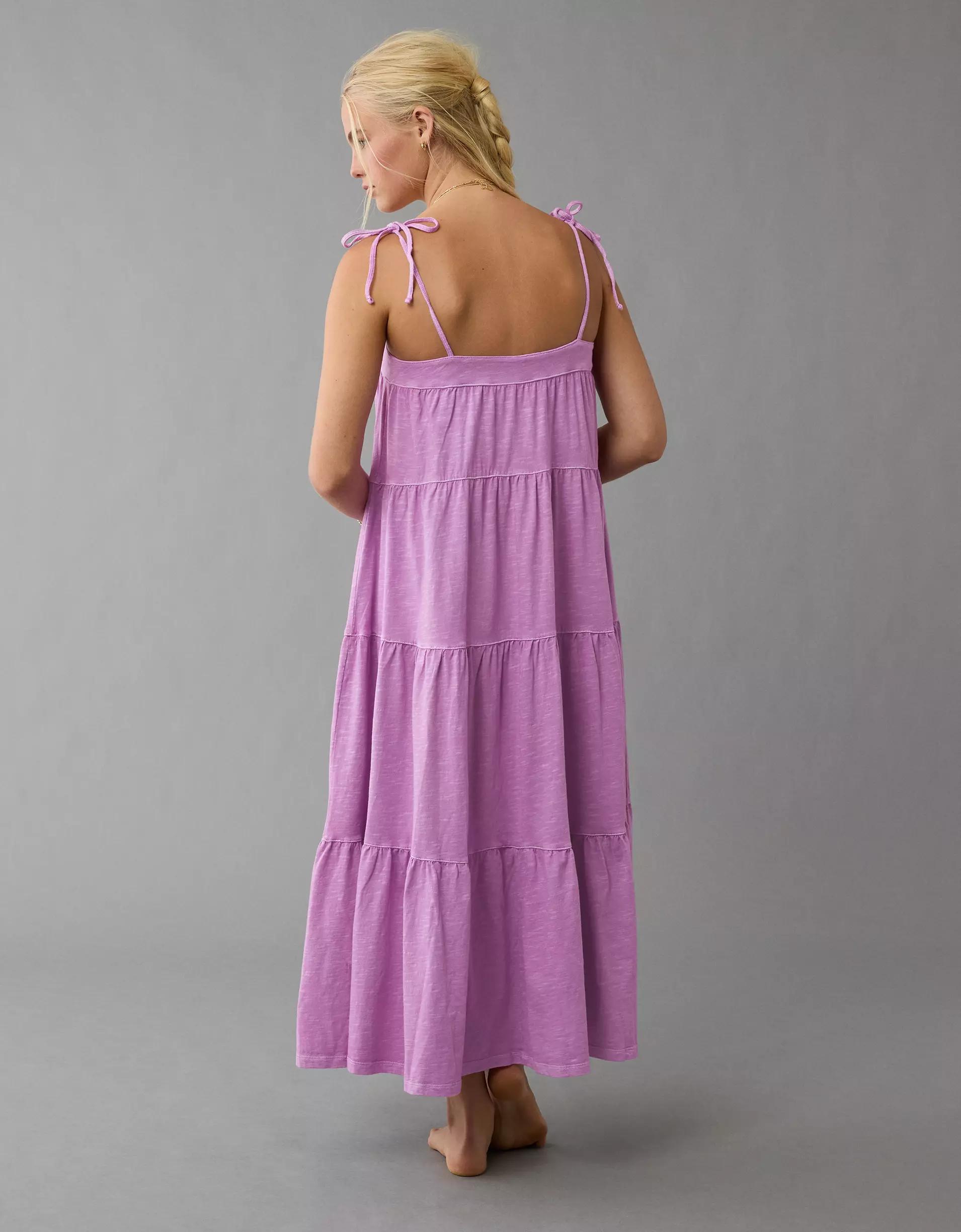 AE Sunchaser Knit Tie Shoulder Maxi Dress Product Image