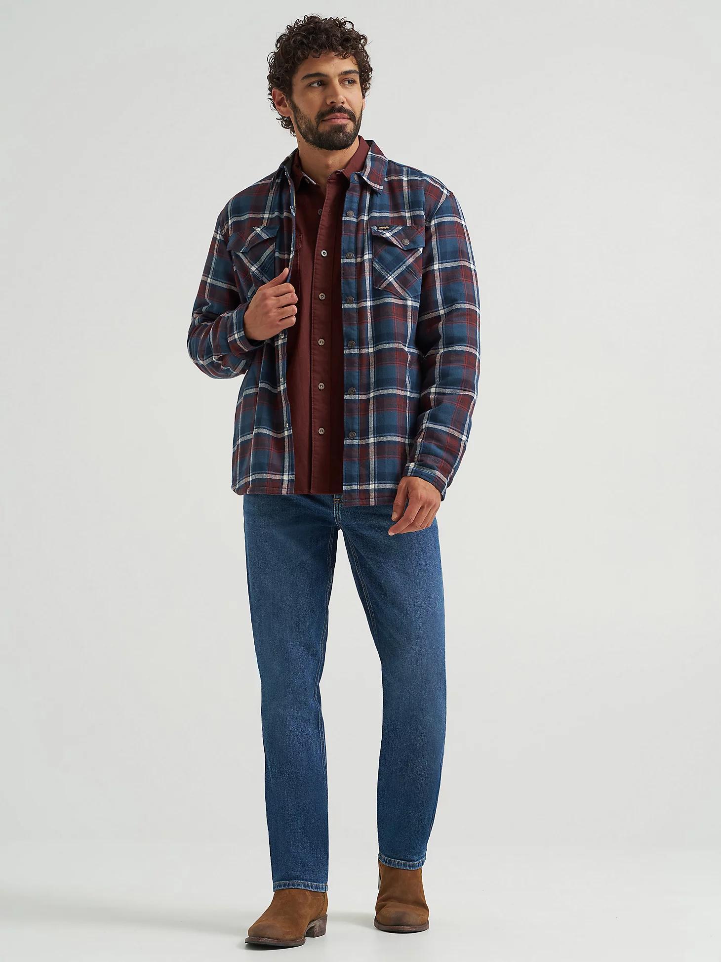 Men's Heavyweight Sherpa Lined Plaid Shirt Jacket | Men's JACKETS & OUTERWEAR | Wrangler® Product Image
