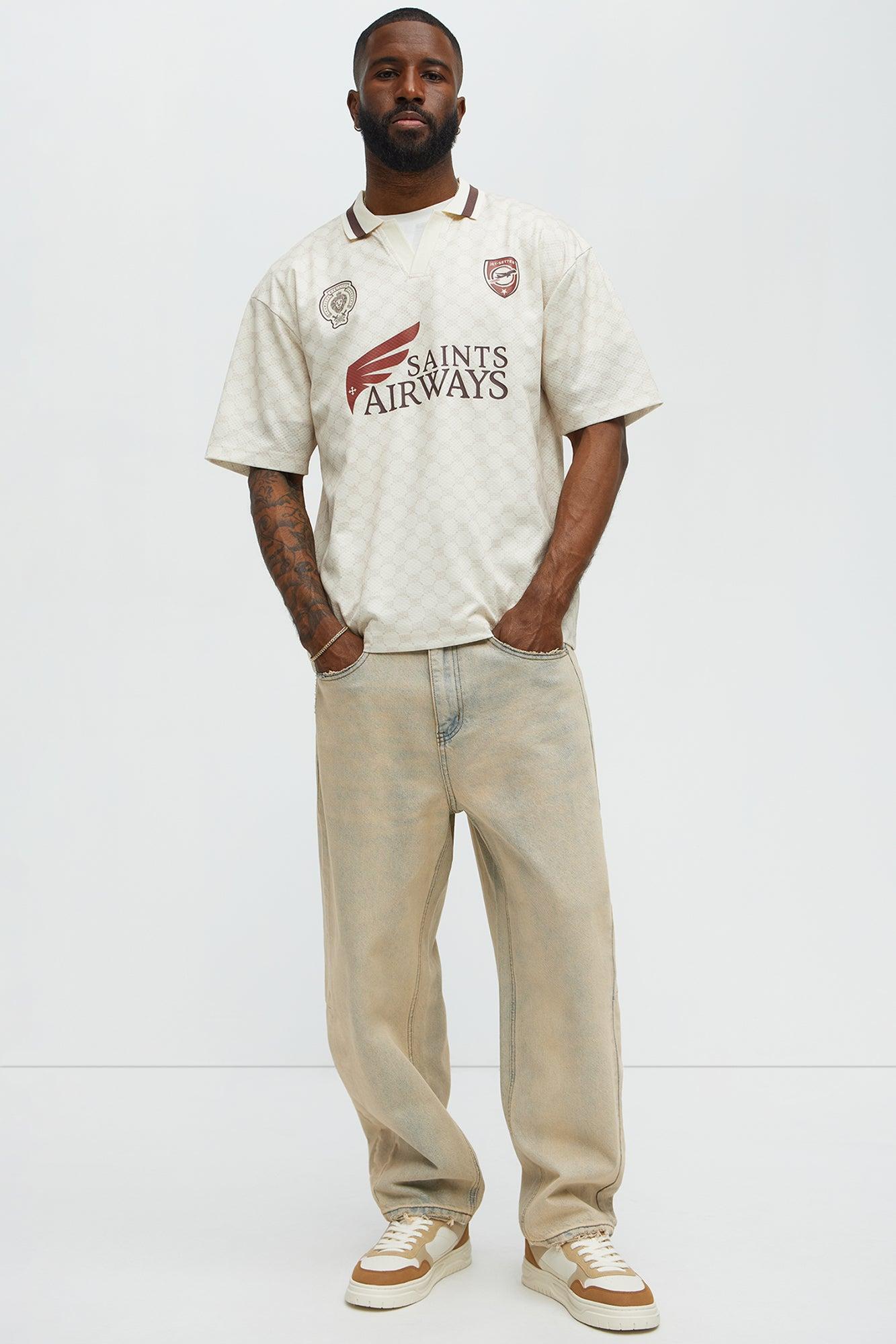 Saints Johnny Collar Soccer Jersey - Ivory Product Image