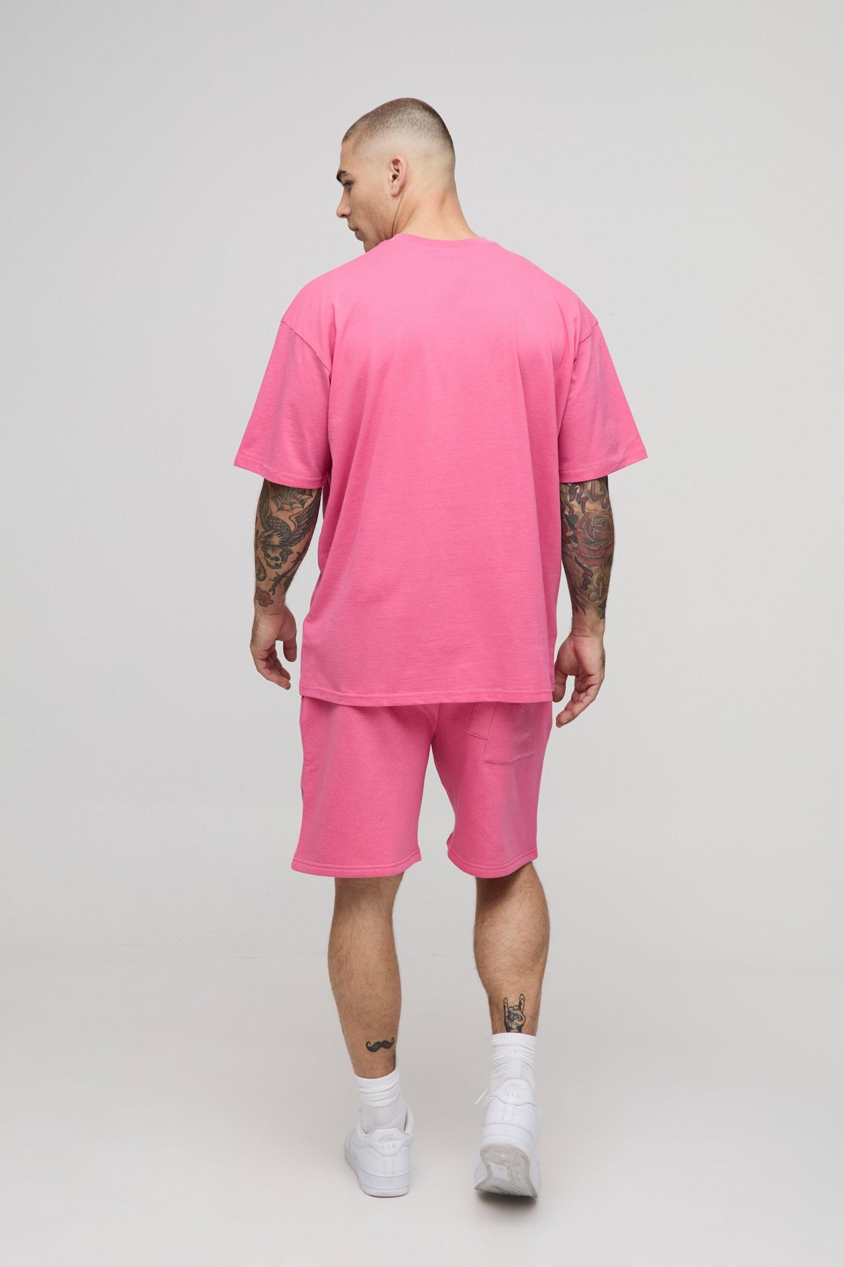 Oversized Worldwide Graphic T-Shirt & Short Set | boohooMAN USA Product Image