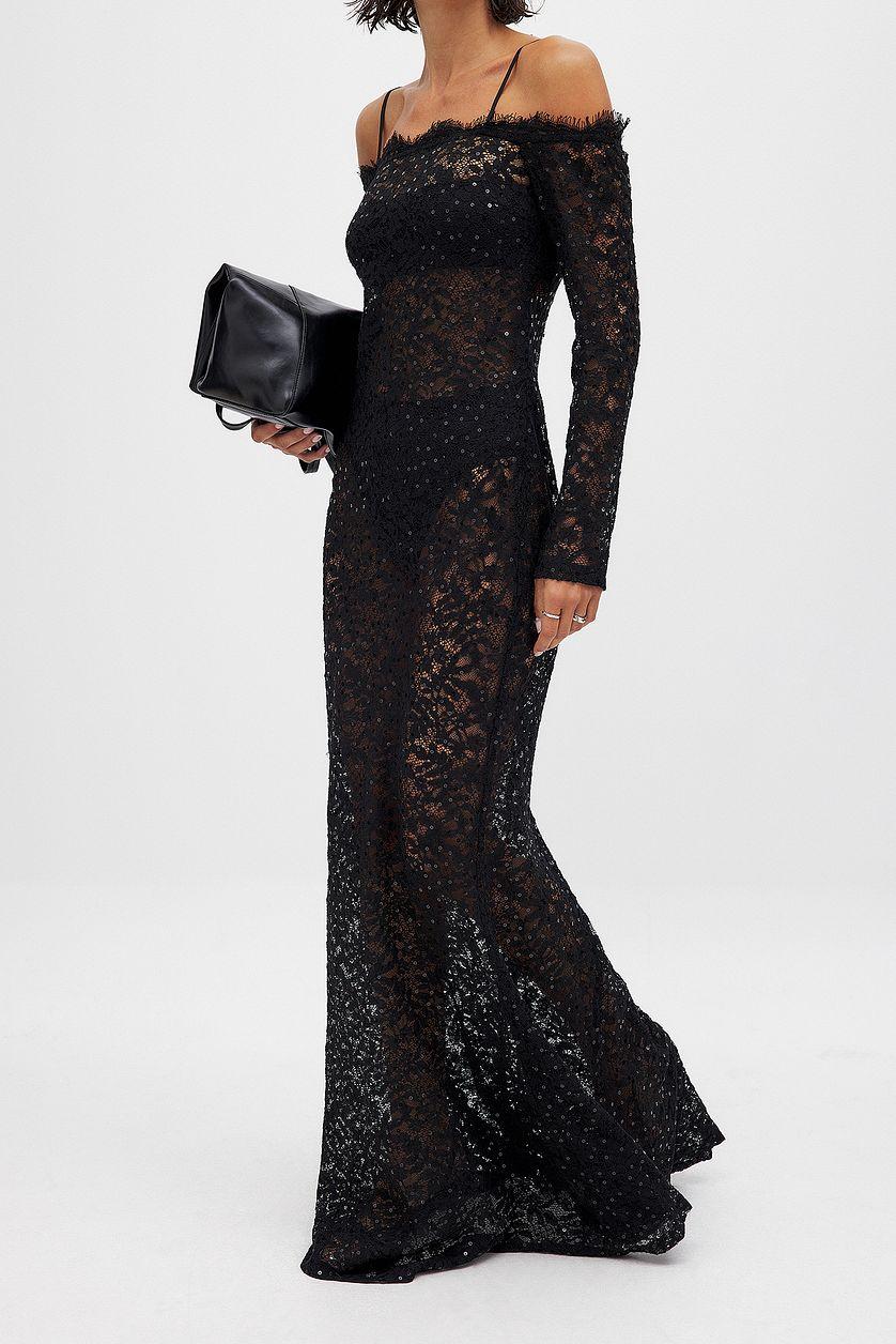 Lace Sequin Maxi Dress Product Image