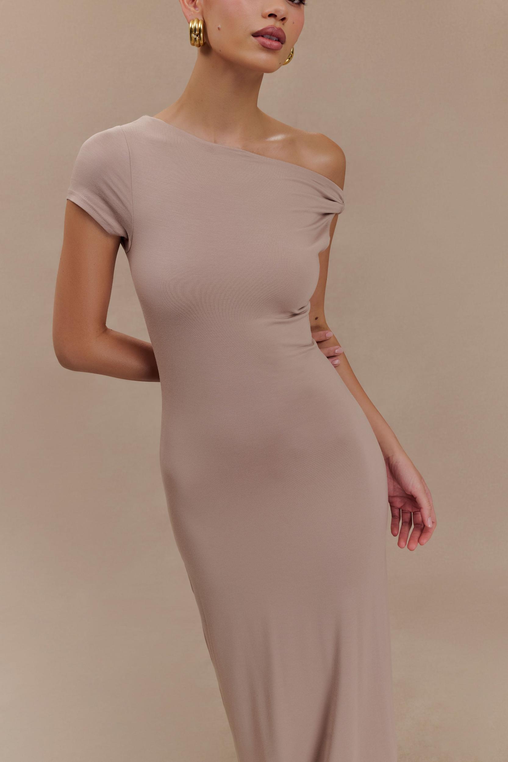 Tamsin Short Sleeve Modal Maxi Dress - Mushroom Product Image
