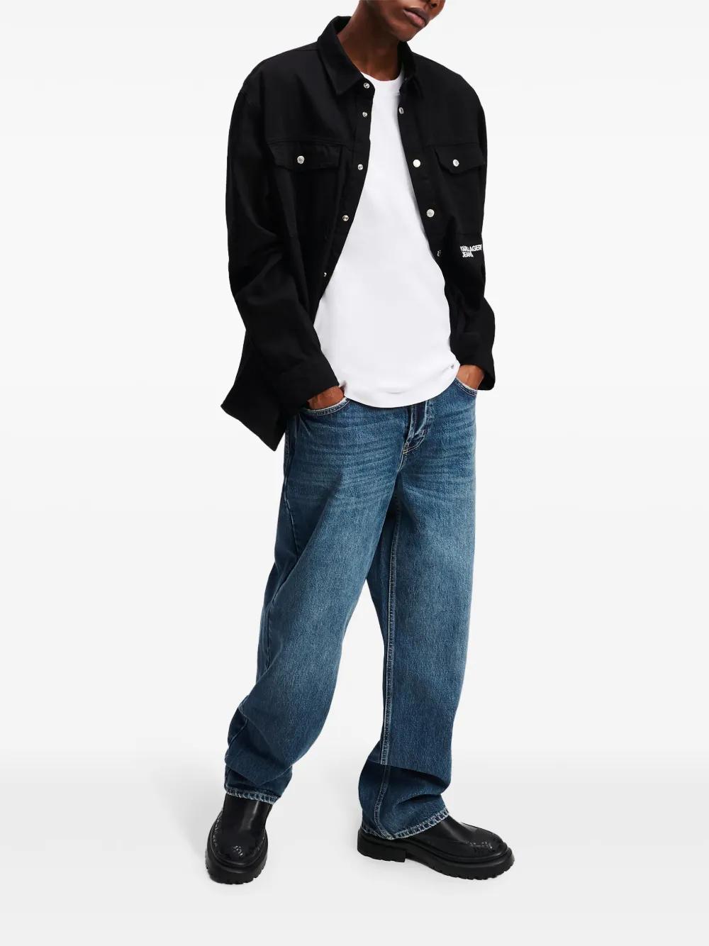 logo-patch straight jeans  Product Image