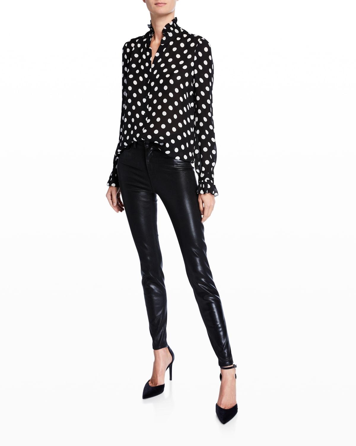 Womens Marguerite High-Rise Skinny Coated Jeans Product Image