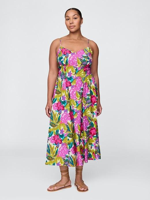 Floral V-Neck Midi Dress Product Image