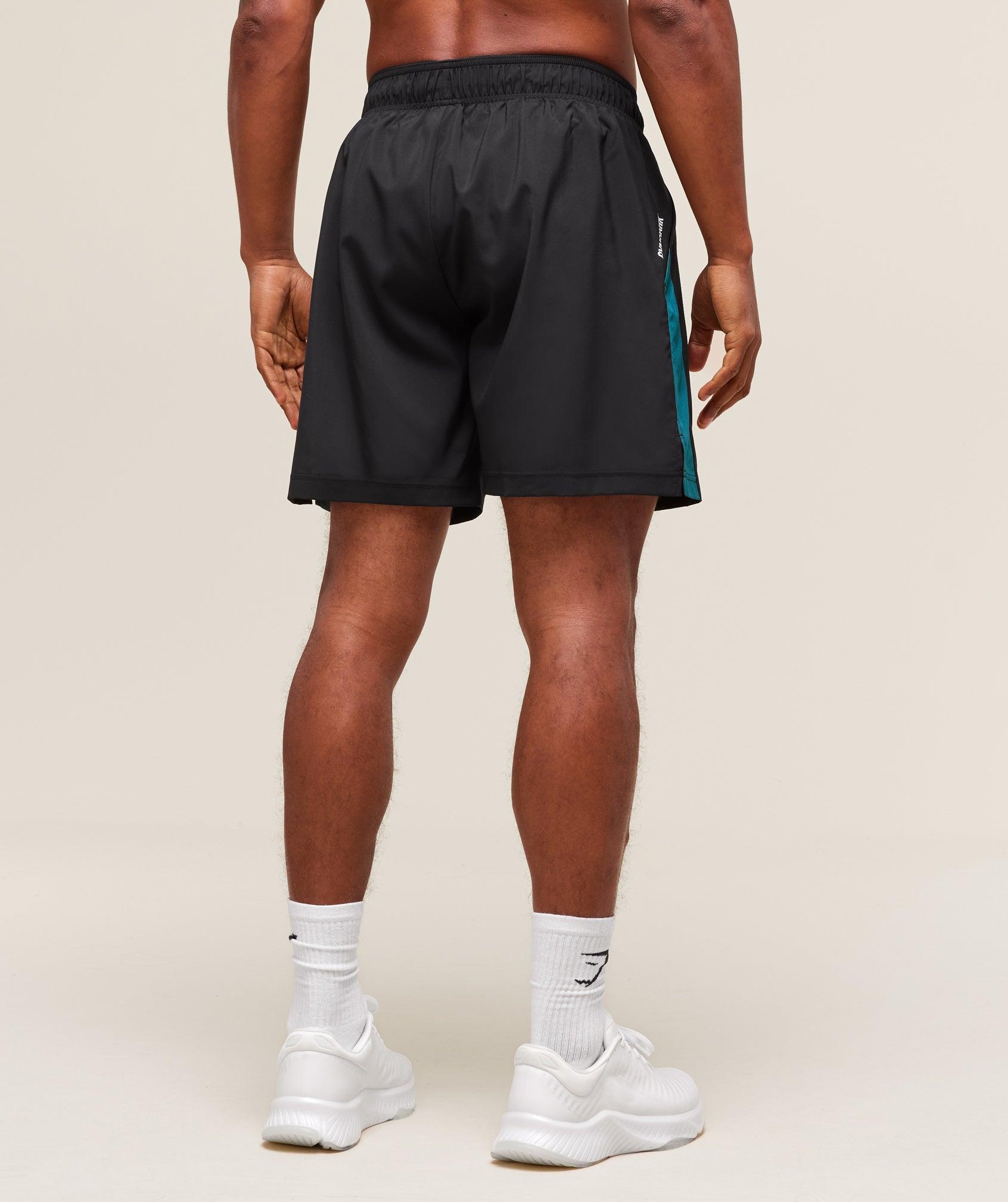 Gymshark Sport  7" Shorts - Black/Functional Teal Male Product Image