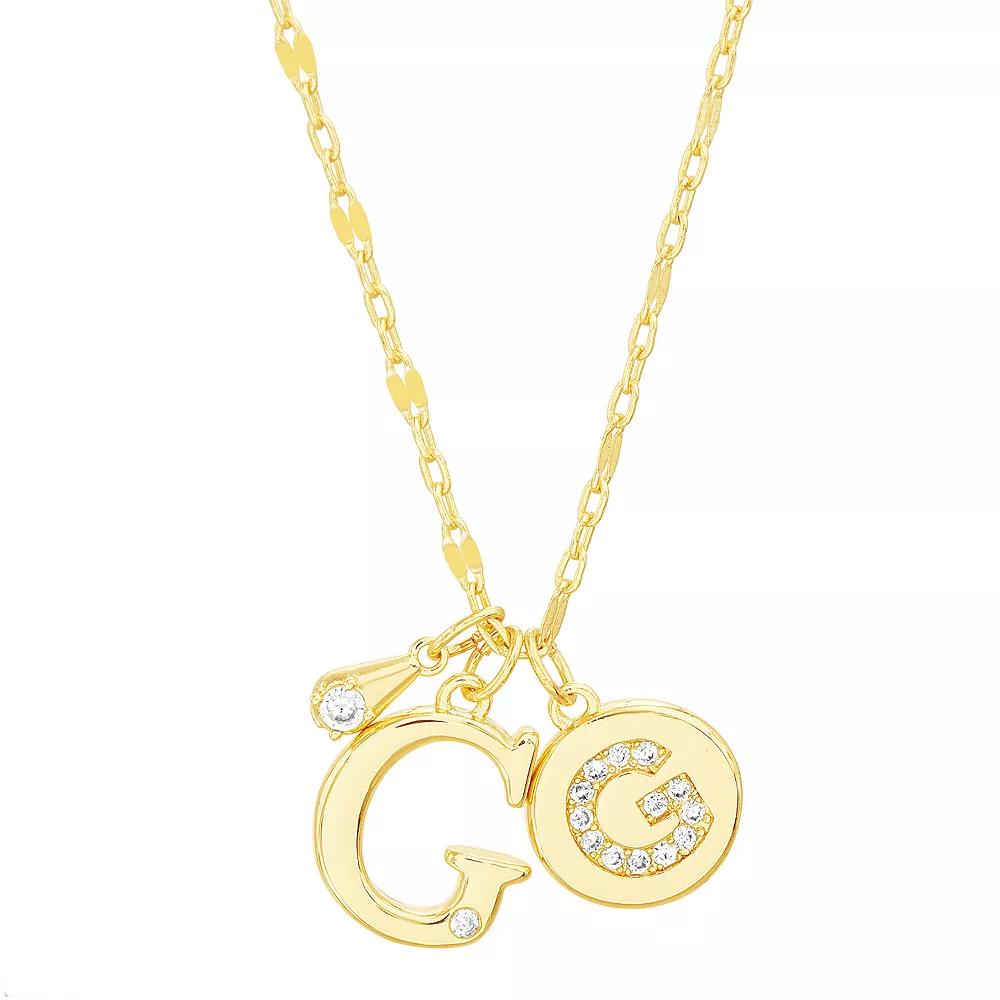 Paige Harper 14k Gold Flash Plated V-Cluster Initial & Cubic Zirconia Charm Necklace, Women's, Size: 18-20" ADJ, Gold Tone G Product Image