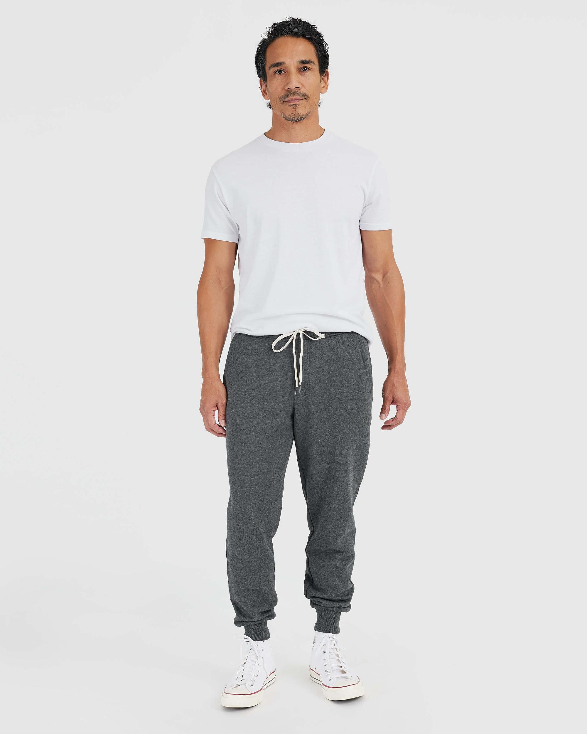 Charcoal Heather Gray Fleece French Terry Joggers Product Image