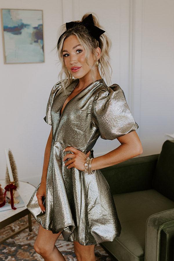 Midnight Sparkle Metallic Mini Dress Product Image