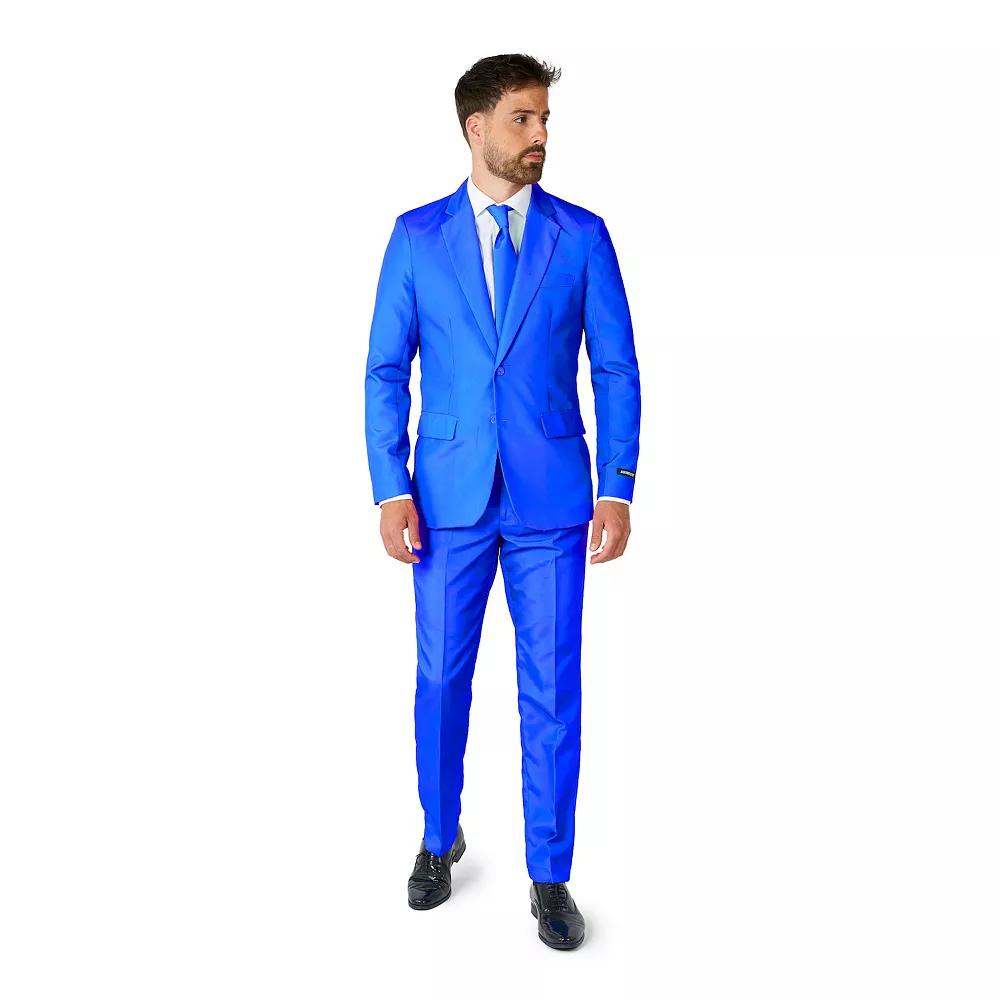 Men's Suitmeister Slim-Fit Solid Suit & Tie Set, Size: XL, Blue Product Image