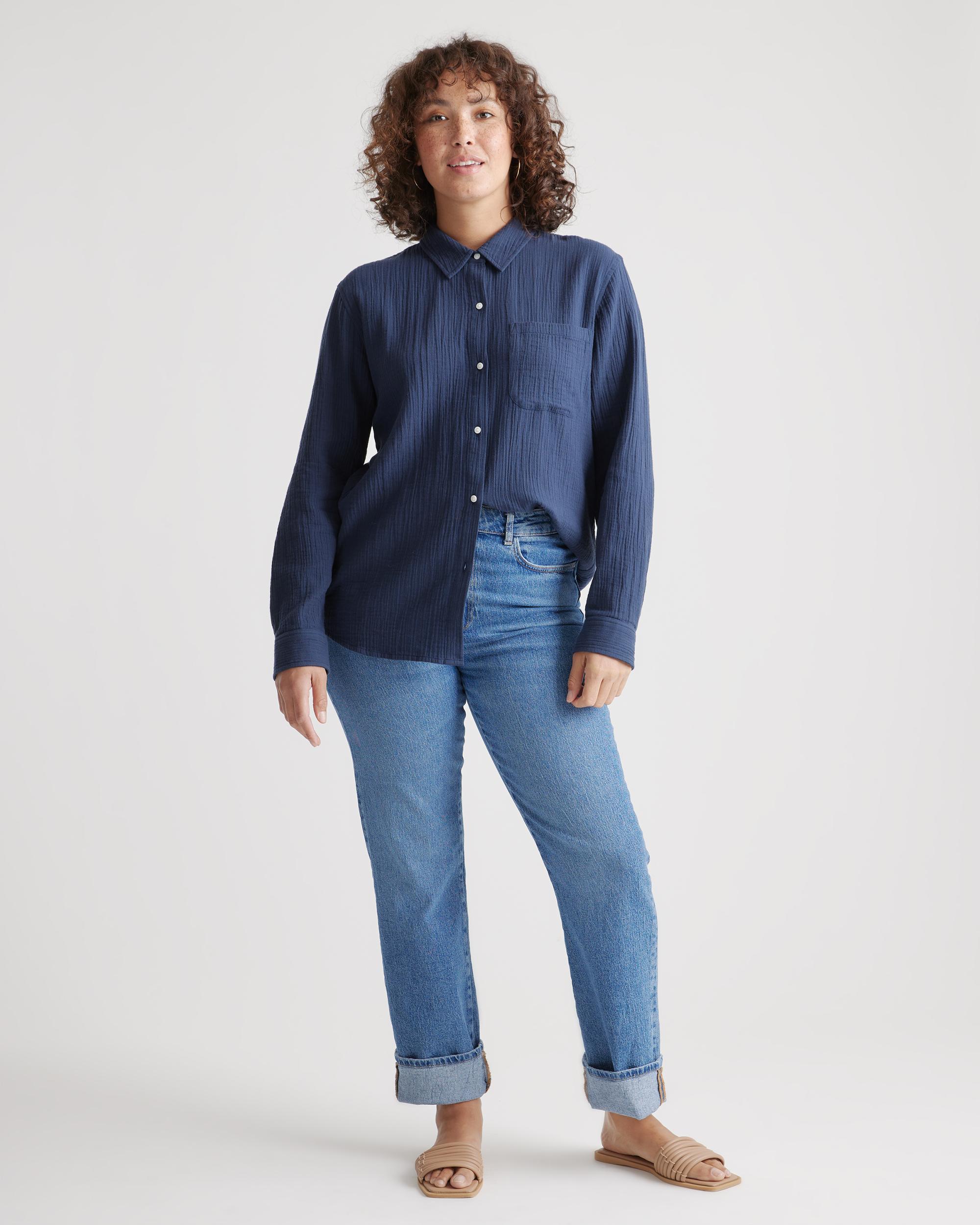 Quince | Women's Gauze Long Sleeve Shirt Organic Cotton Product Image