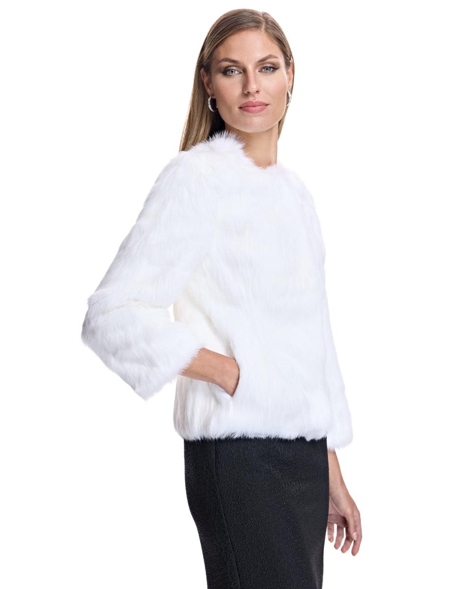 Collarless Rabbit Jacket Product Image