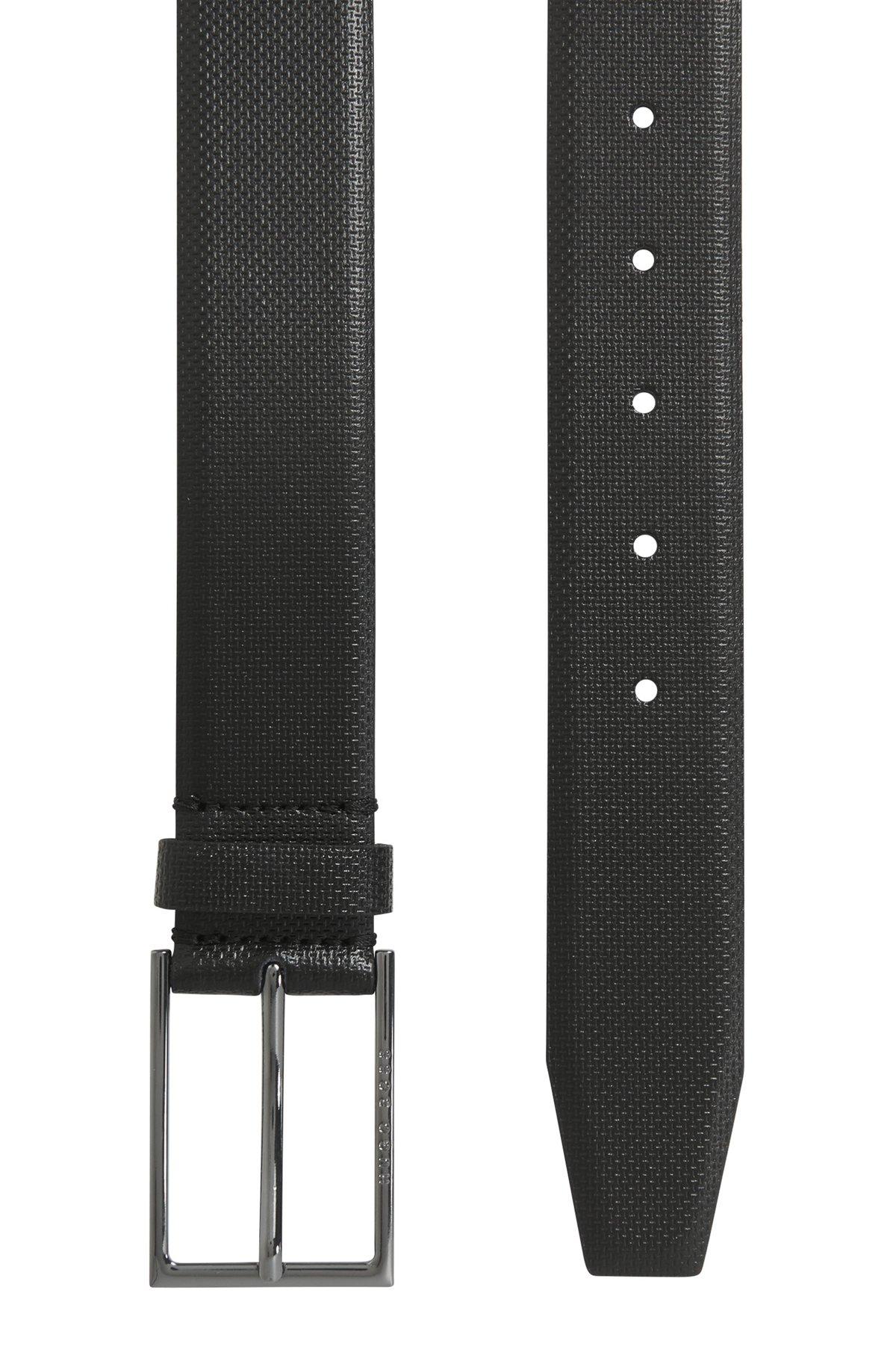 Printed belt in Italian leather with logo buckle Product Image
