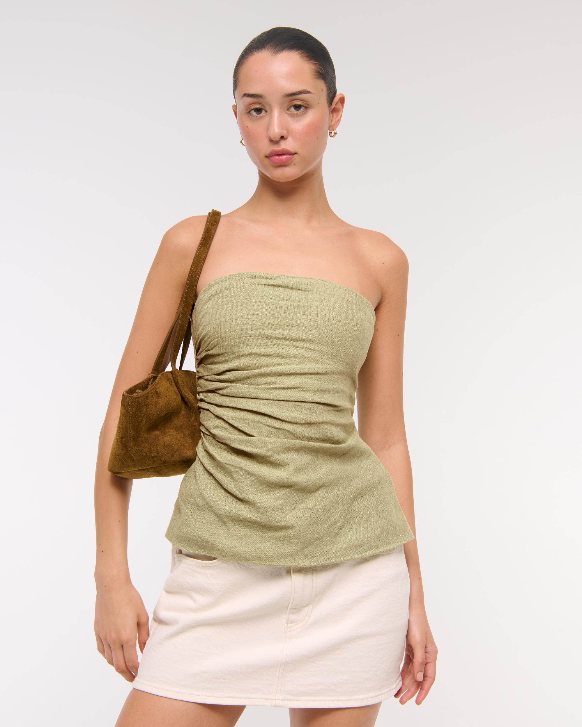Linen-Blend Tube Top Product Image