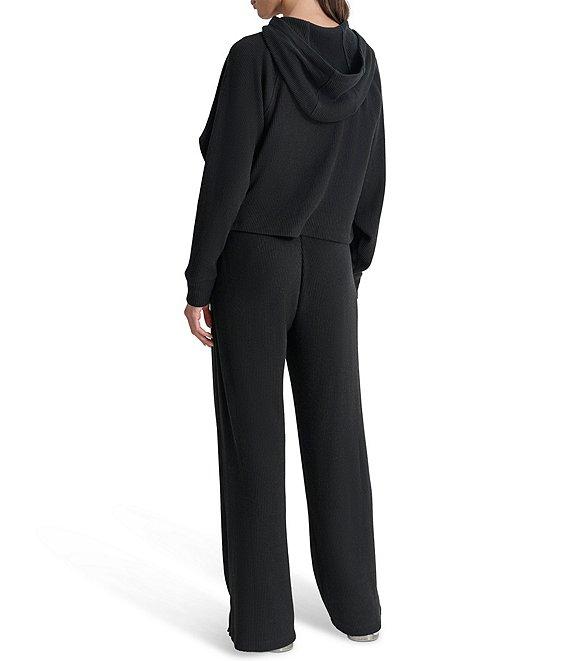 DKNY Sport by Donna Karan Brushed Rib Knit Raglan Sleeve Pullover Hoodie Product Image