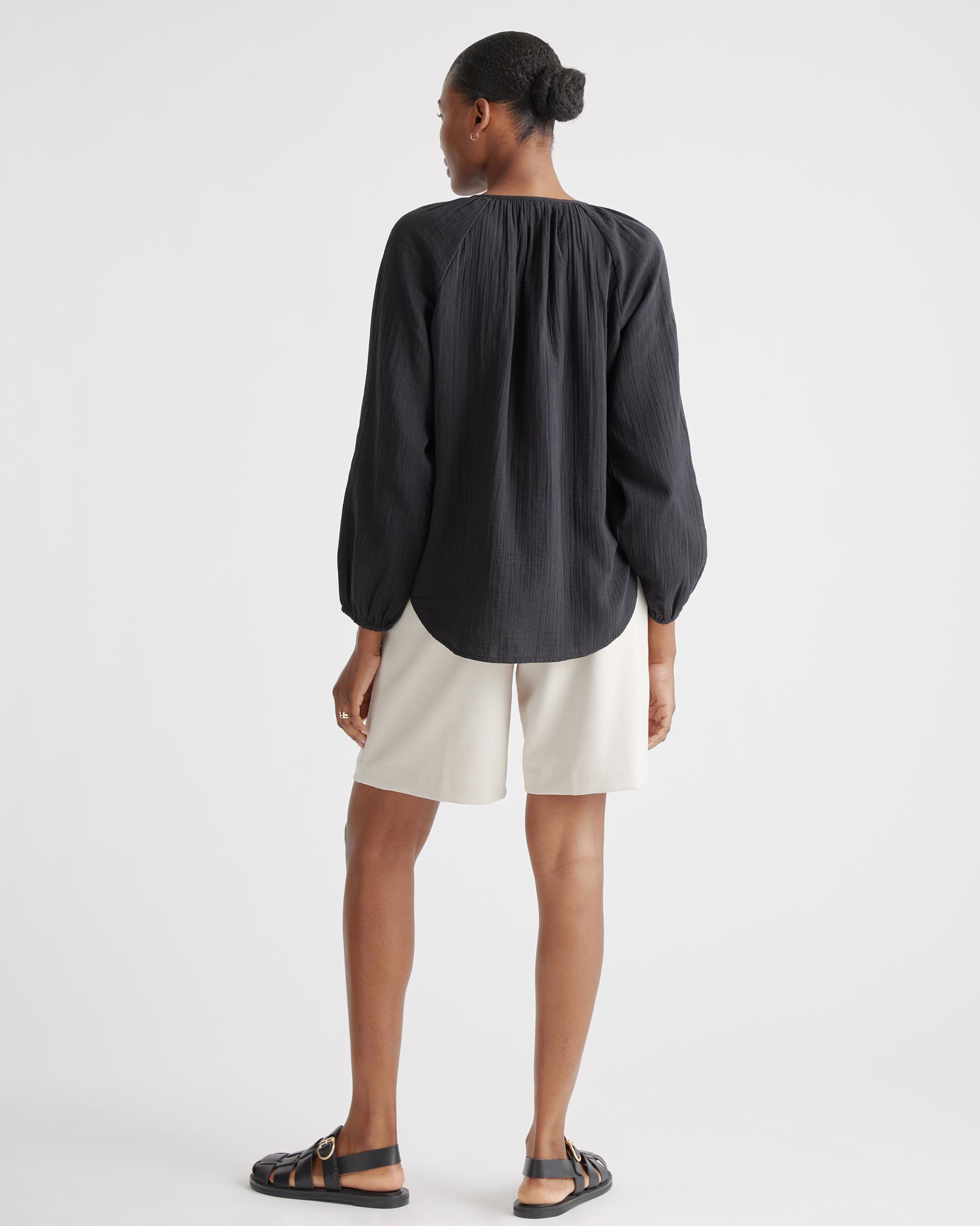 Quince | Women's Gauze Peasant Blouse Organic Cotton Product Image