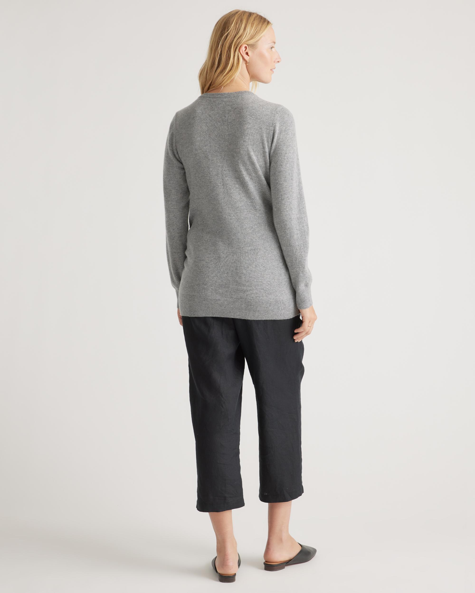 Quince | Women's Mongolian Cashmere Maternity Crewneck Sweater Product Image