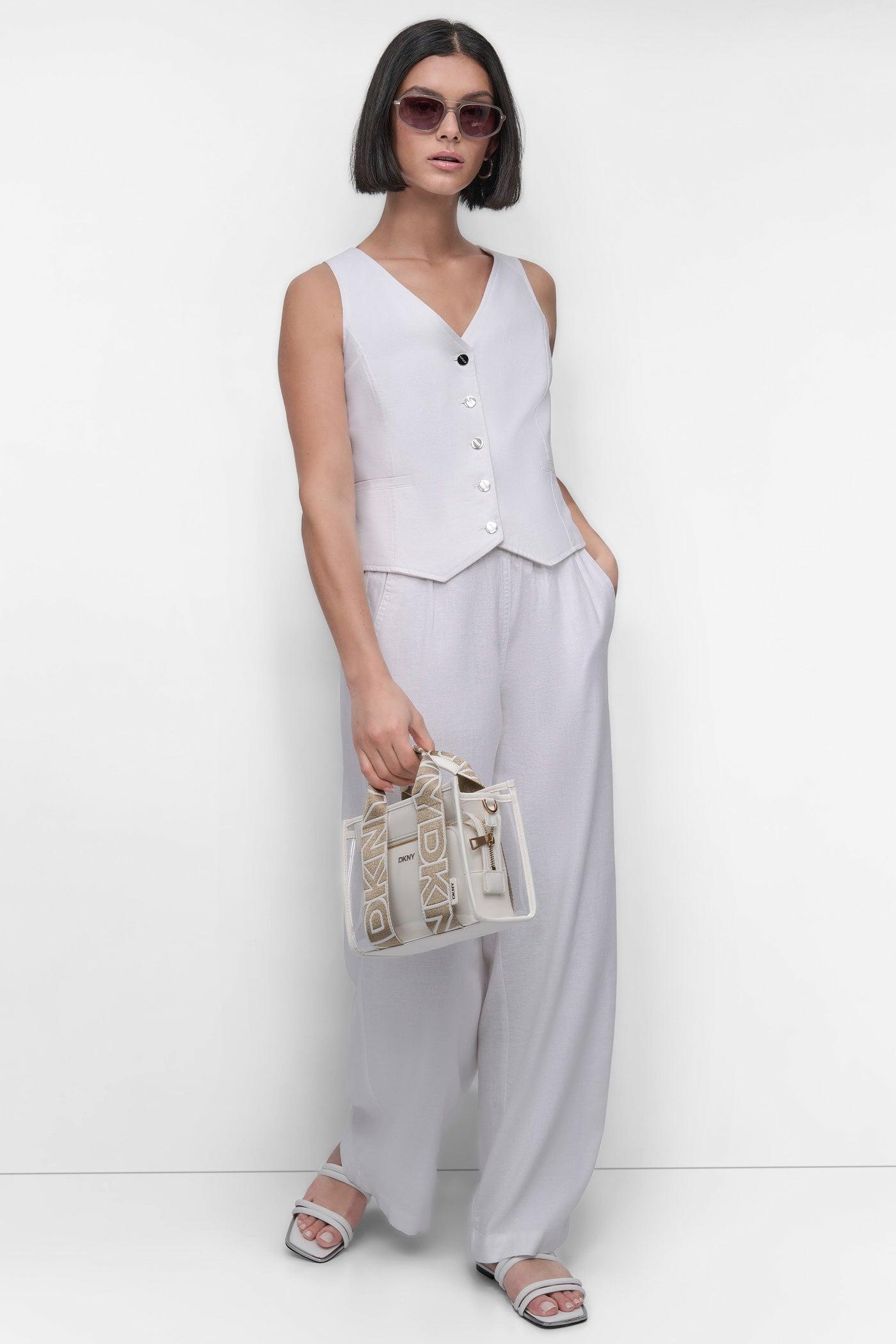 SLEEVELESS LINEN VISCOSE VEST Product Image