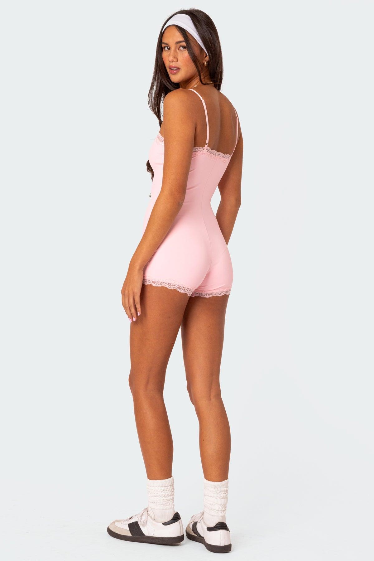 Mandi Lace Trim Romper Product Image