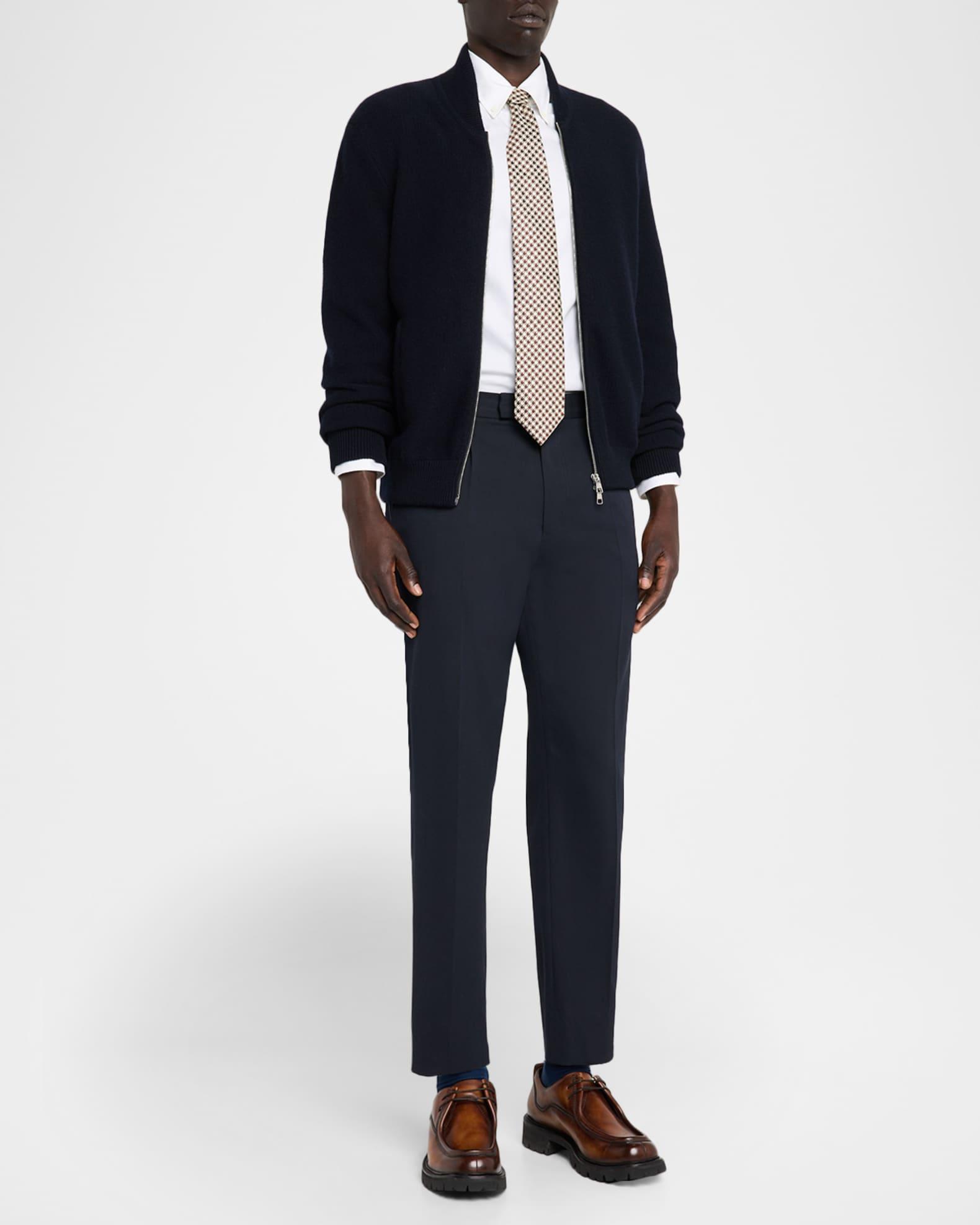 Men's Cotton and Cashmere Knit Full-Zip Bomber Sweater Product Image