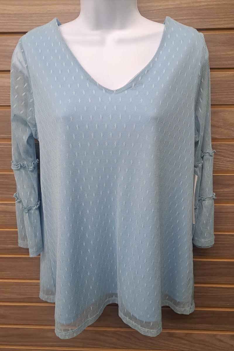 Blue lace overlay top Product Image