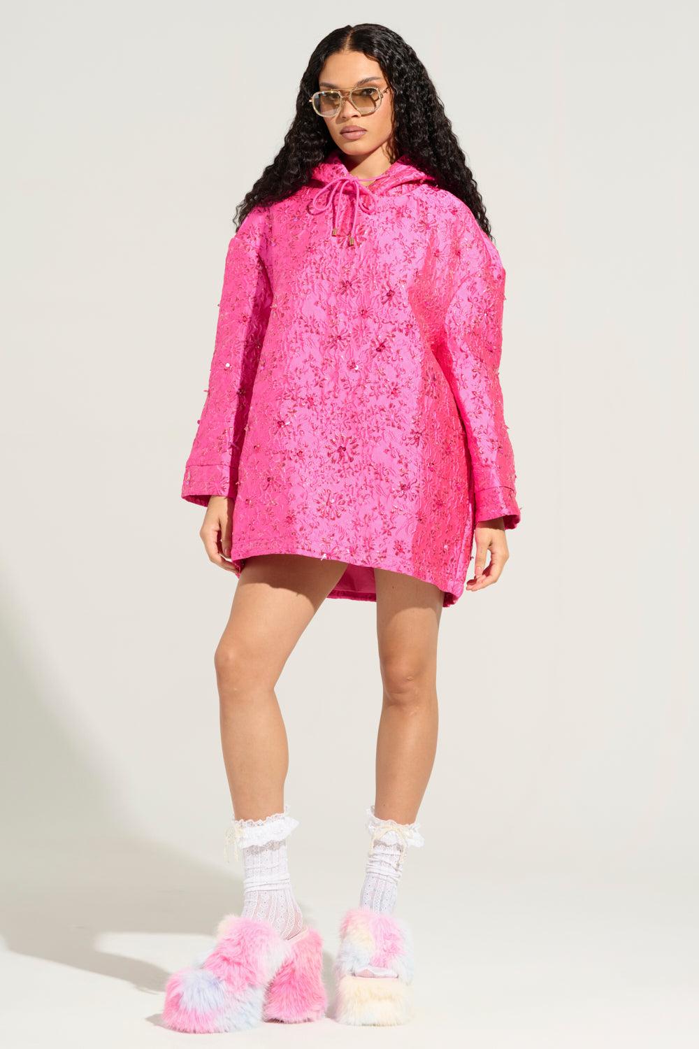 WOKE UP LIKE THIS BROCADE SWEATSHIRT DRESS Product Image