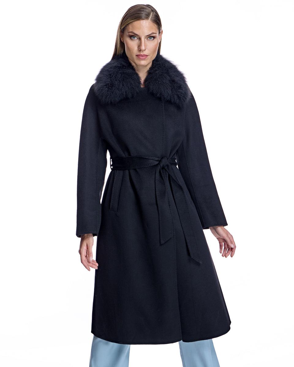 Cashmere Belted Coat with Cashmere Goat Shirt Collar-Maximilian Product Image