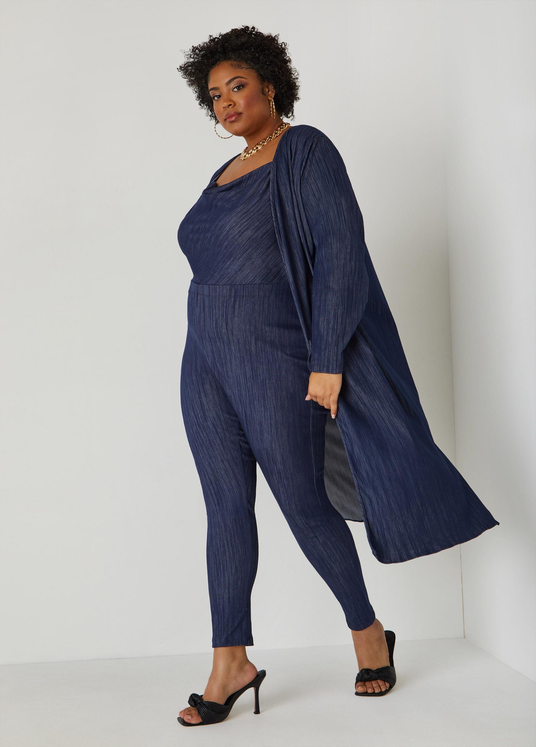Textured Denim Duster Product Image